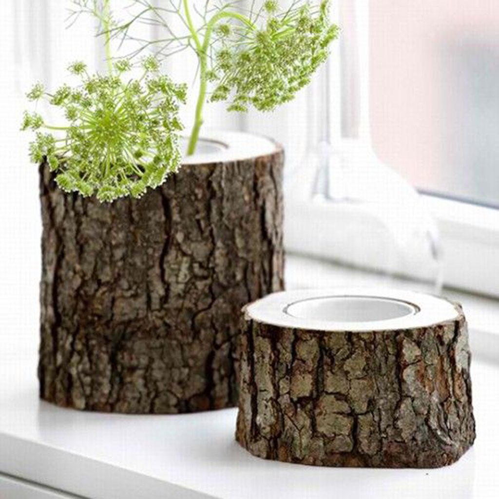 Tree trunk planter