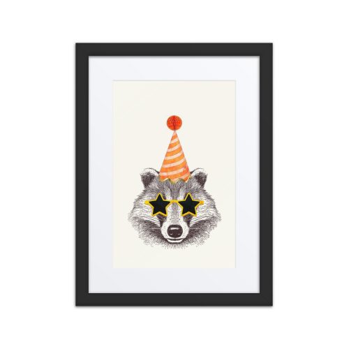 Party Raccoon Framed poster