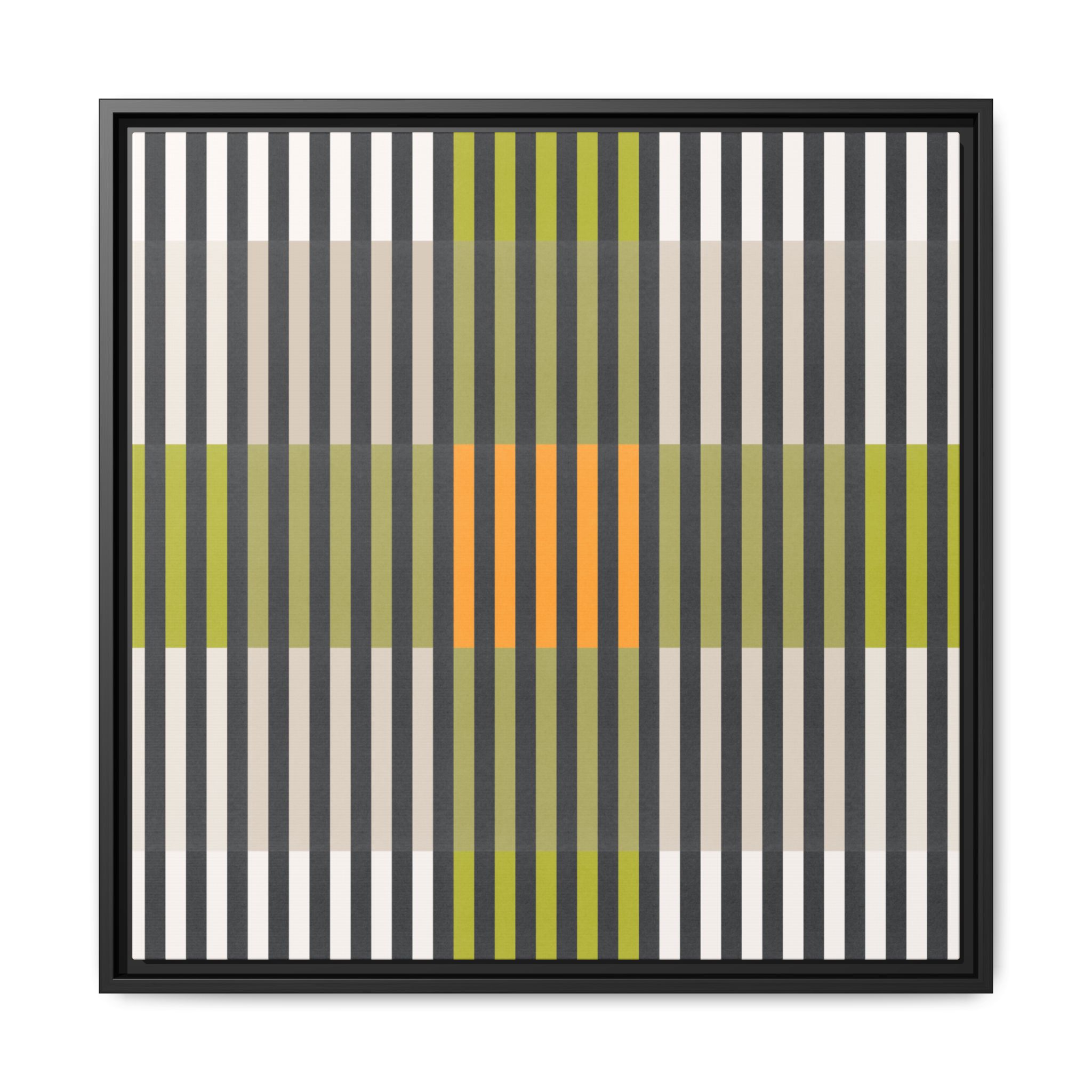 Green Geo Lines Matte Canvas, Framed - Image 5