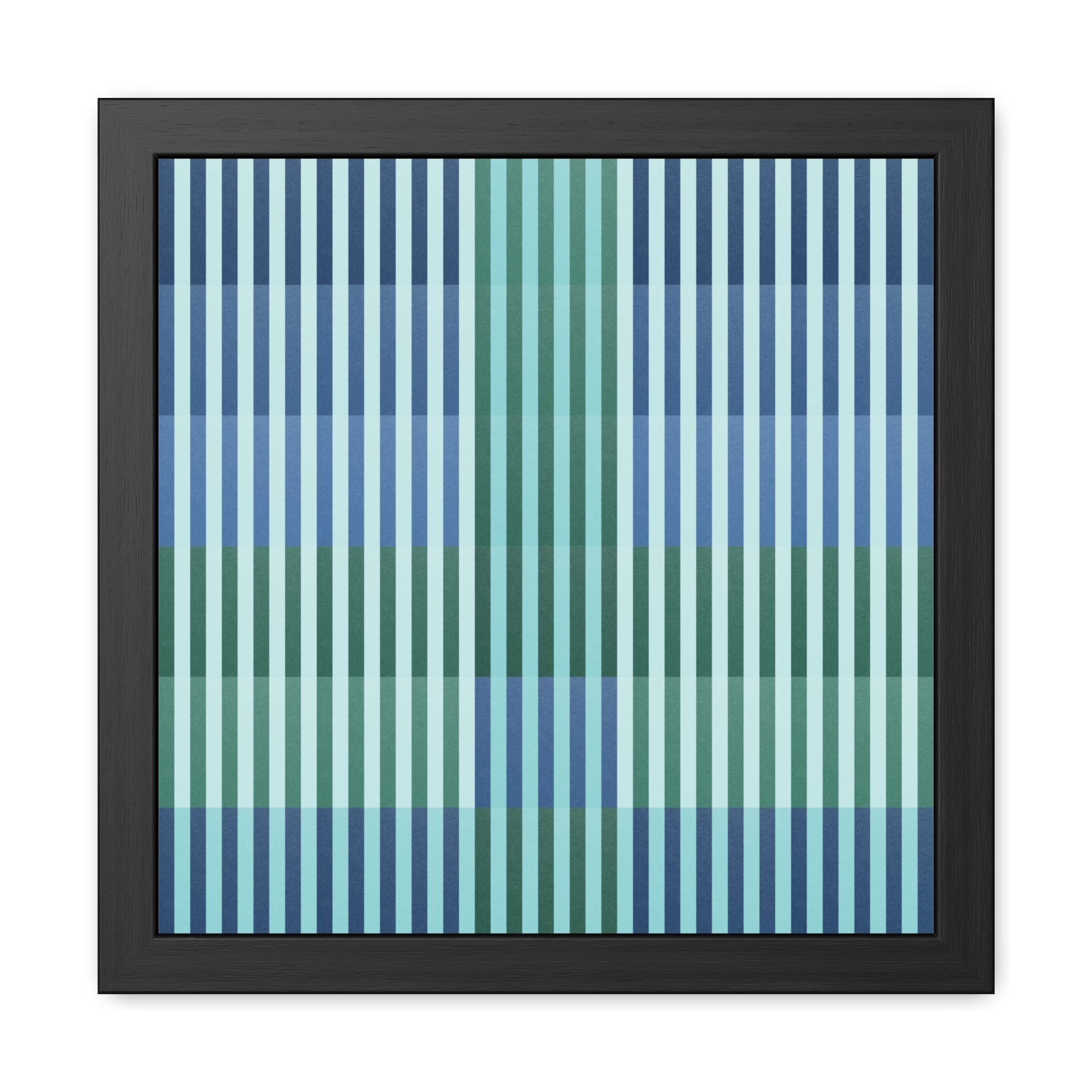 Turquoise Geo Lines Framed Art Print