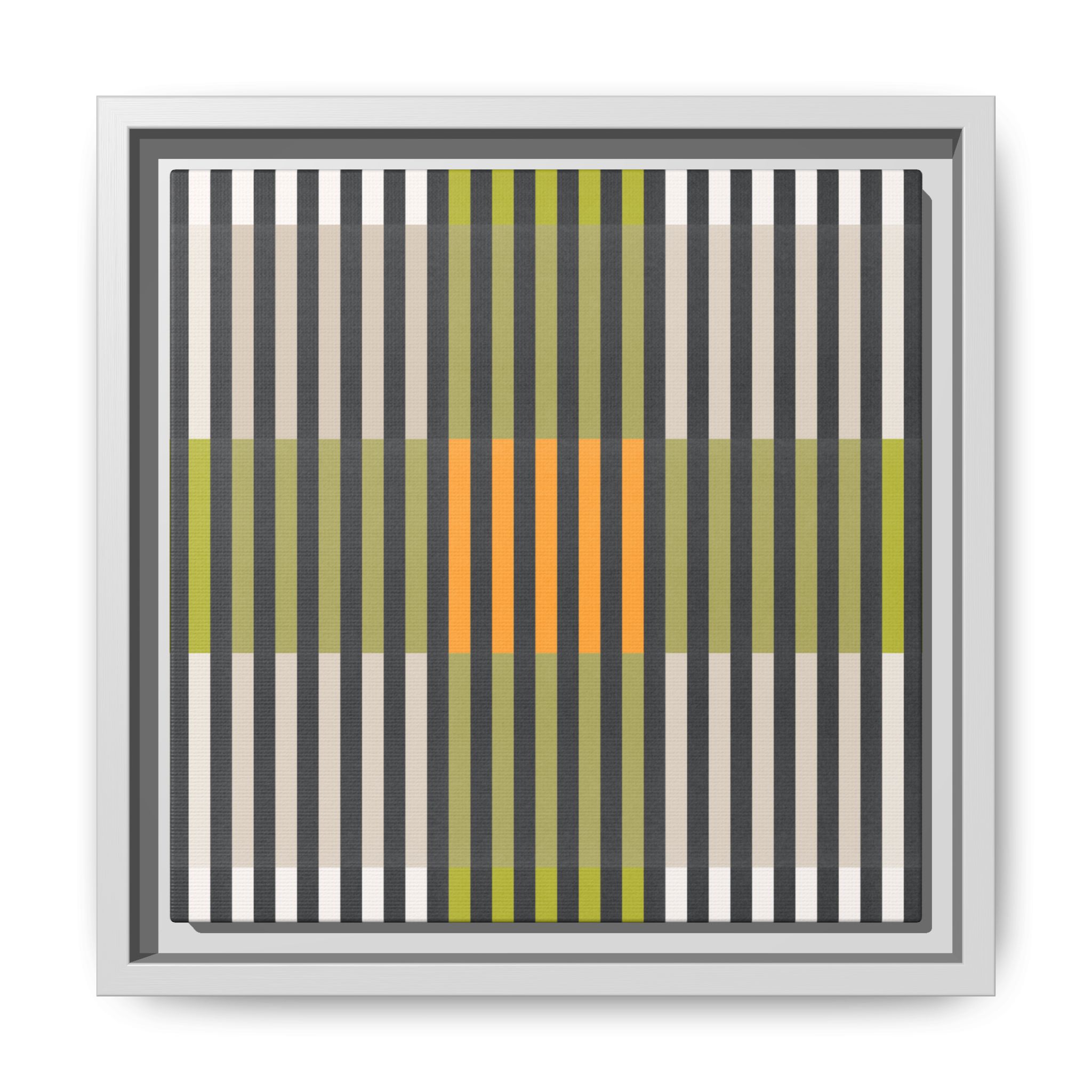 Green Geo Lines Matte Canvas, Framed - Image 29