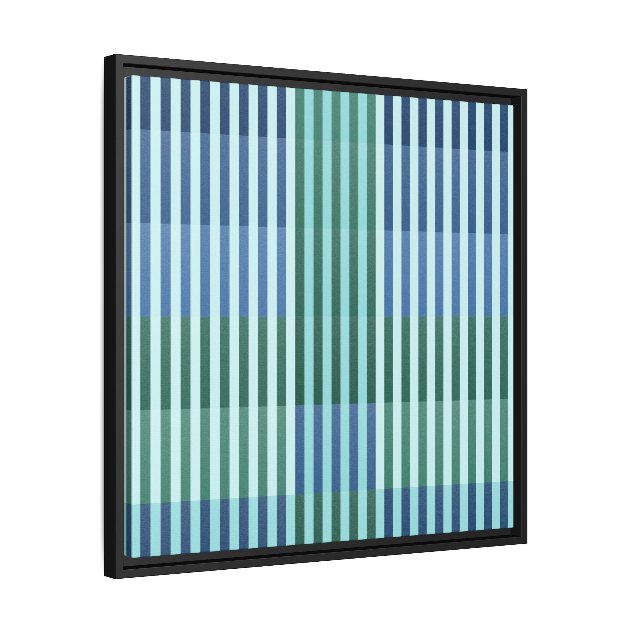 Turquoise Geo Lines Matte Canvas, Framed - Image 6