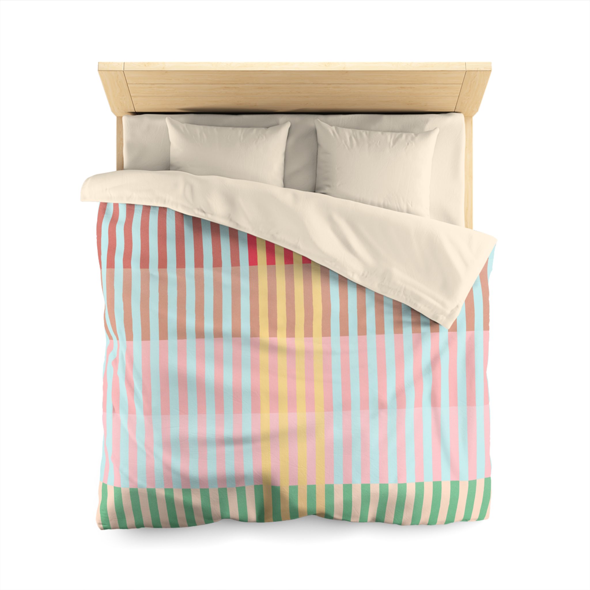 Apple Geo Lines Microfiber Duvet Cover - Image 2