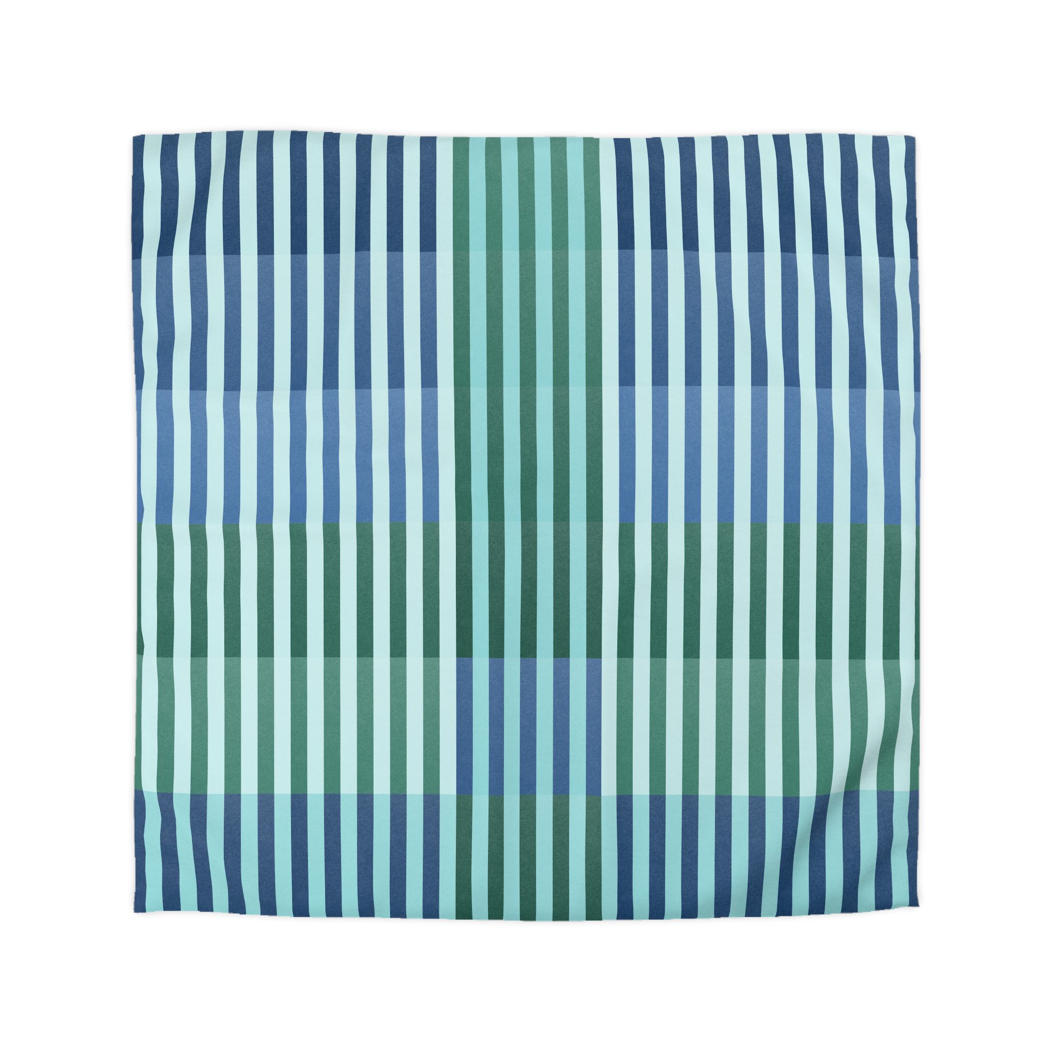 Turquoise Geo Lines Microfiber Duvet Cover