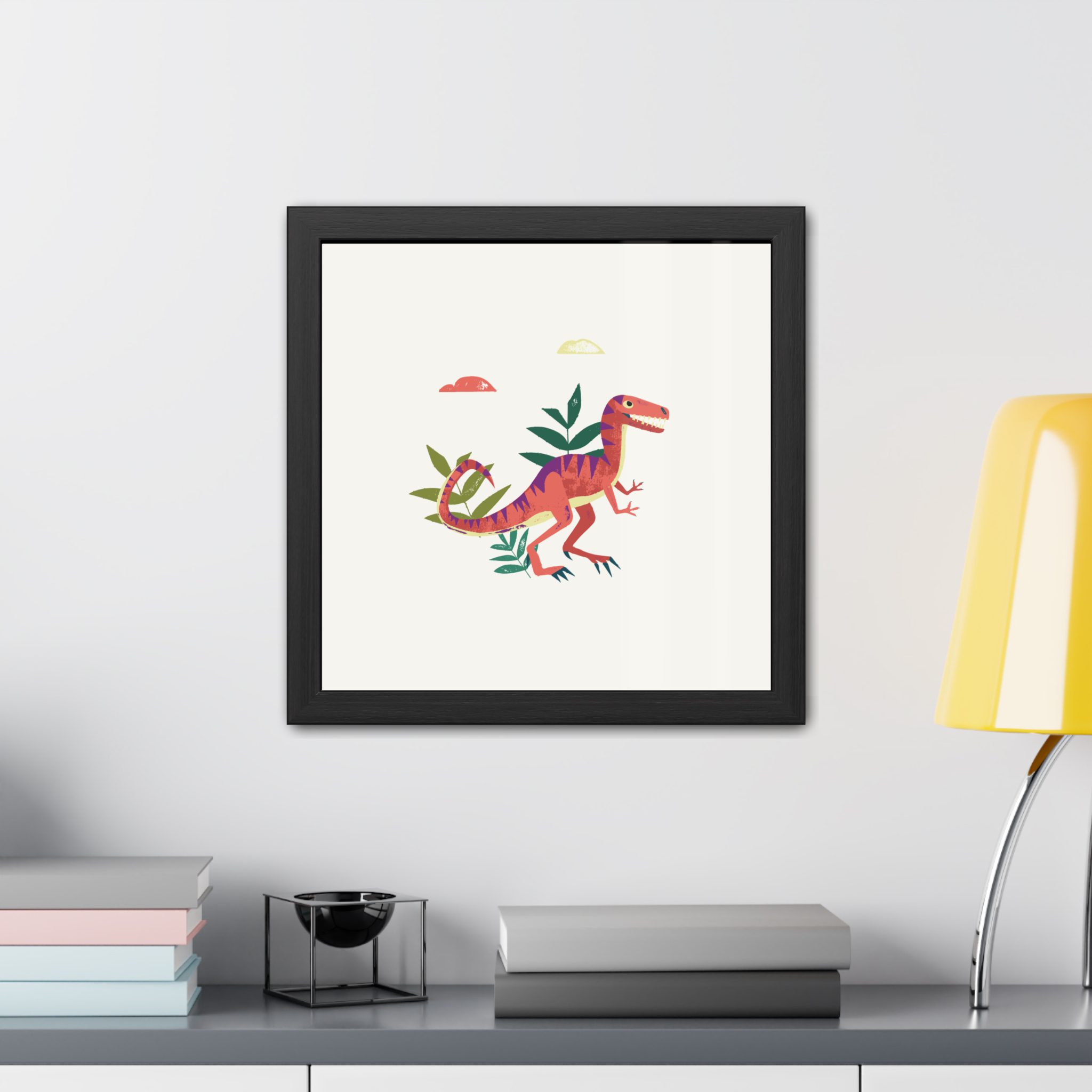 Velociraptor Dinosaur Framed Art Print - Image 3
