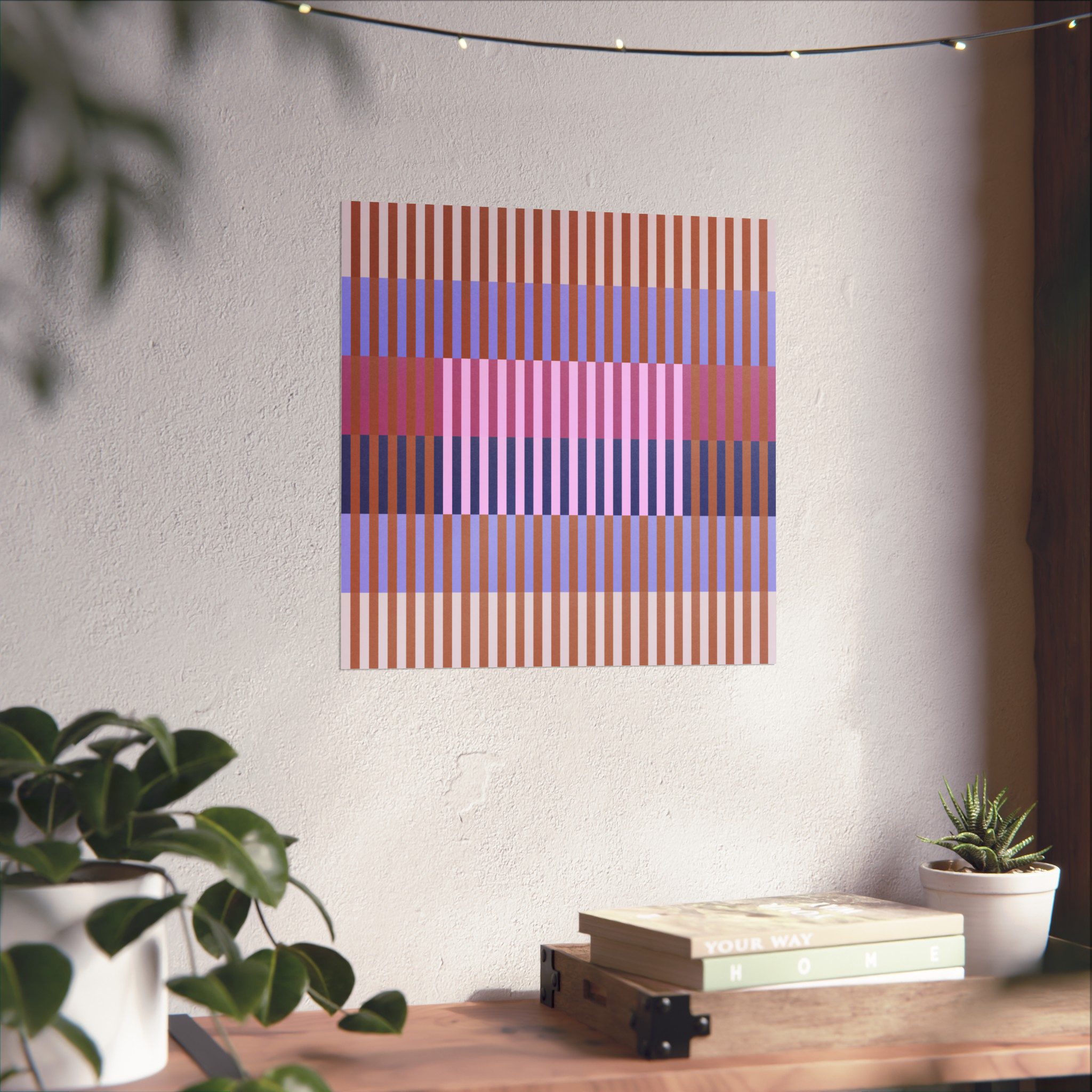Purple Geo Lines Art Print - Image 3