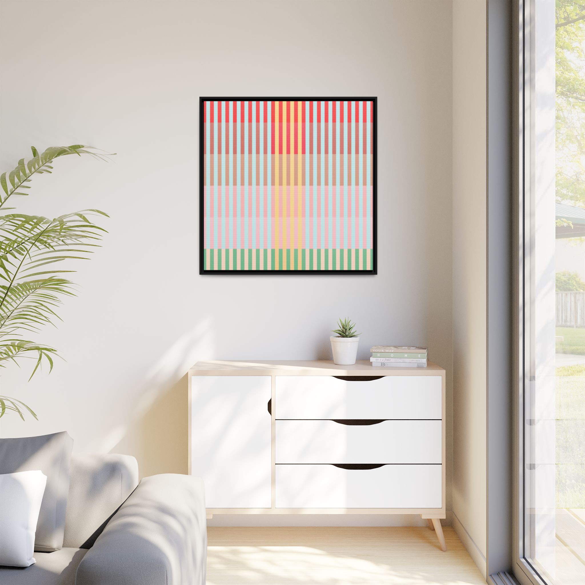 Apple Geo Lines Matte Canvas, Framed - Image 67