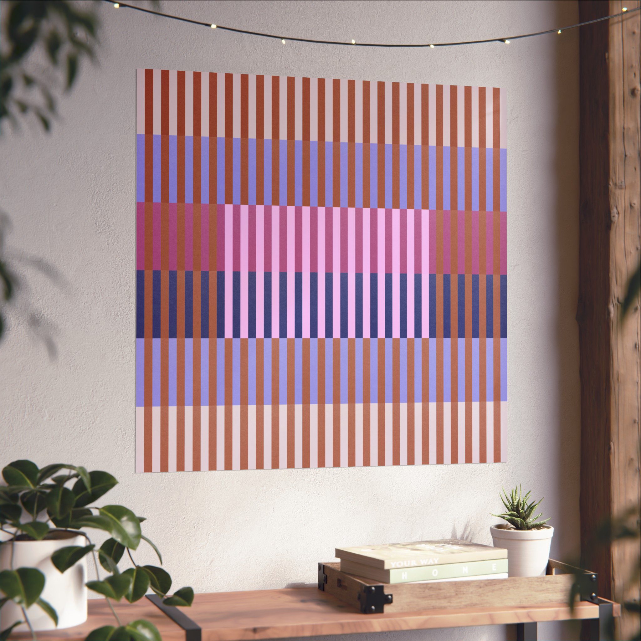 Purple Geo Lines Art Print - Image 9