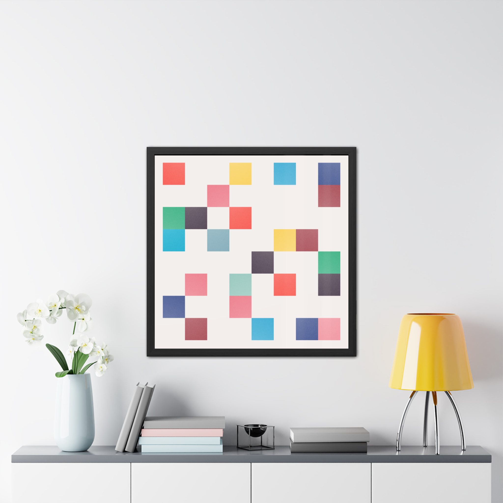Squares Colour Framed Art Print - Image 11