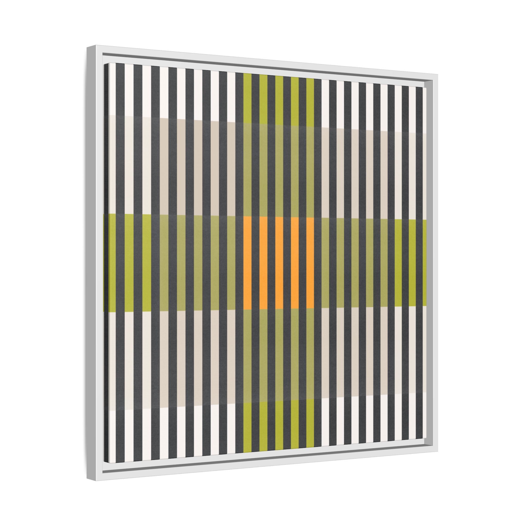 Green Geo Lines Matte Canvas, Framed - Image 18