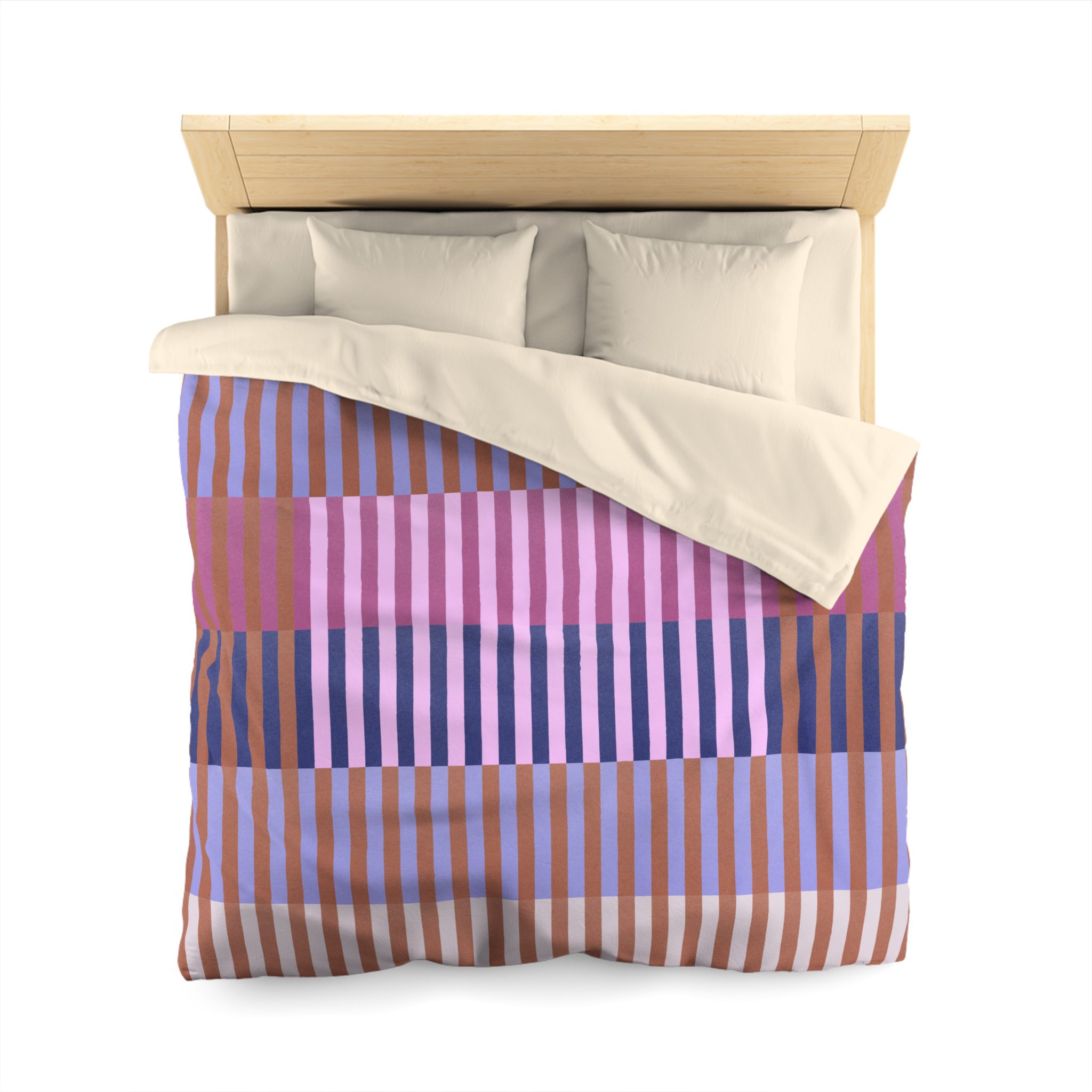 Purple Geo Lines Microfiber Duvet Cover - Image 2