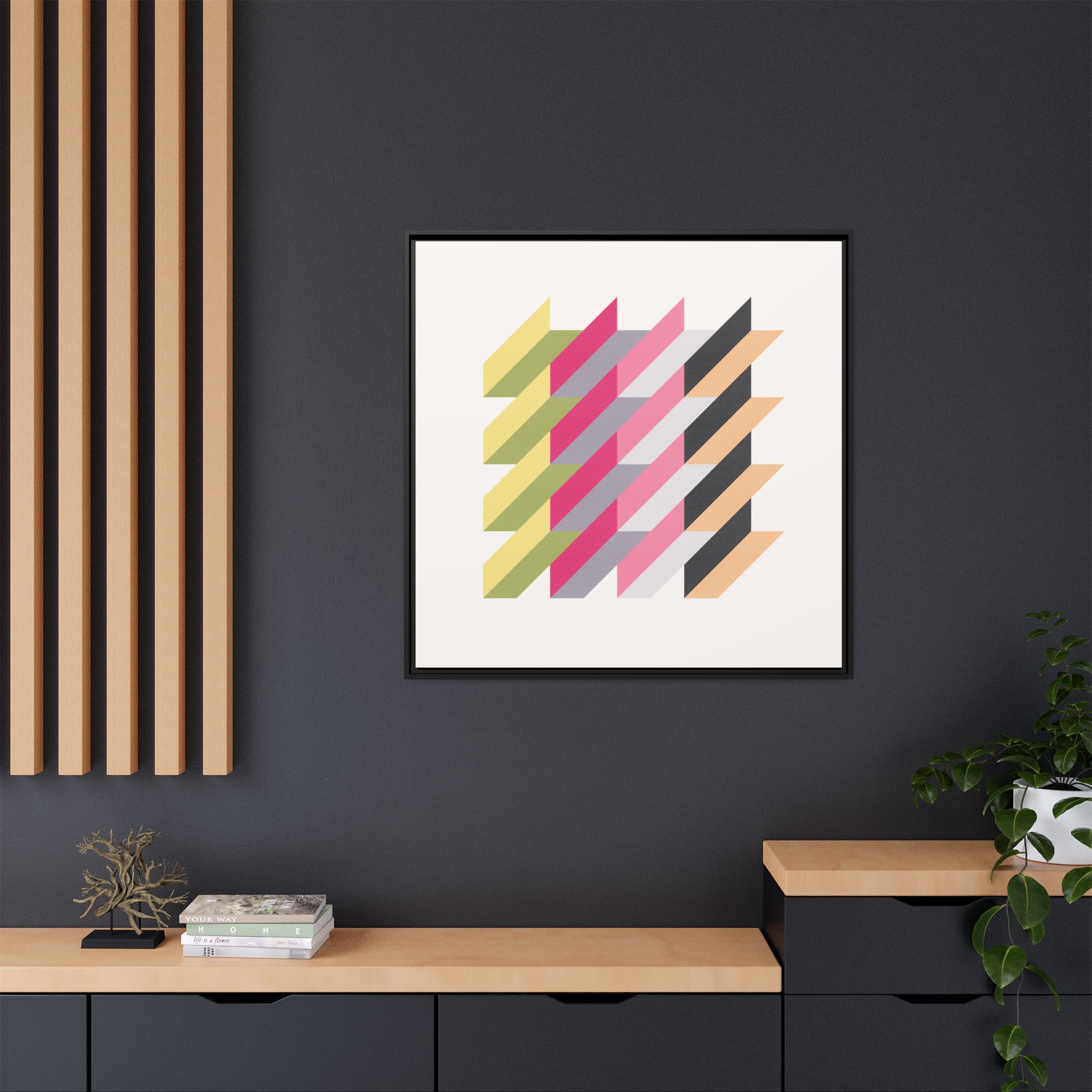 Geo Rectangles Matte Canvas, Framed - Image 68