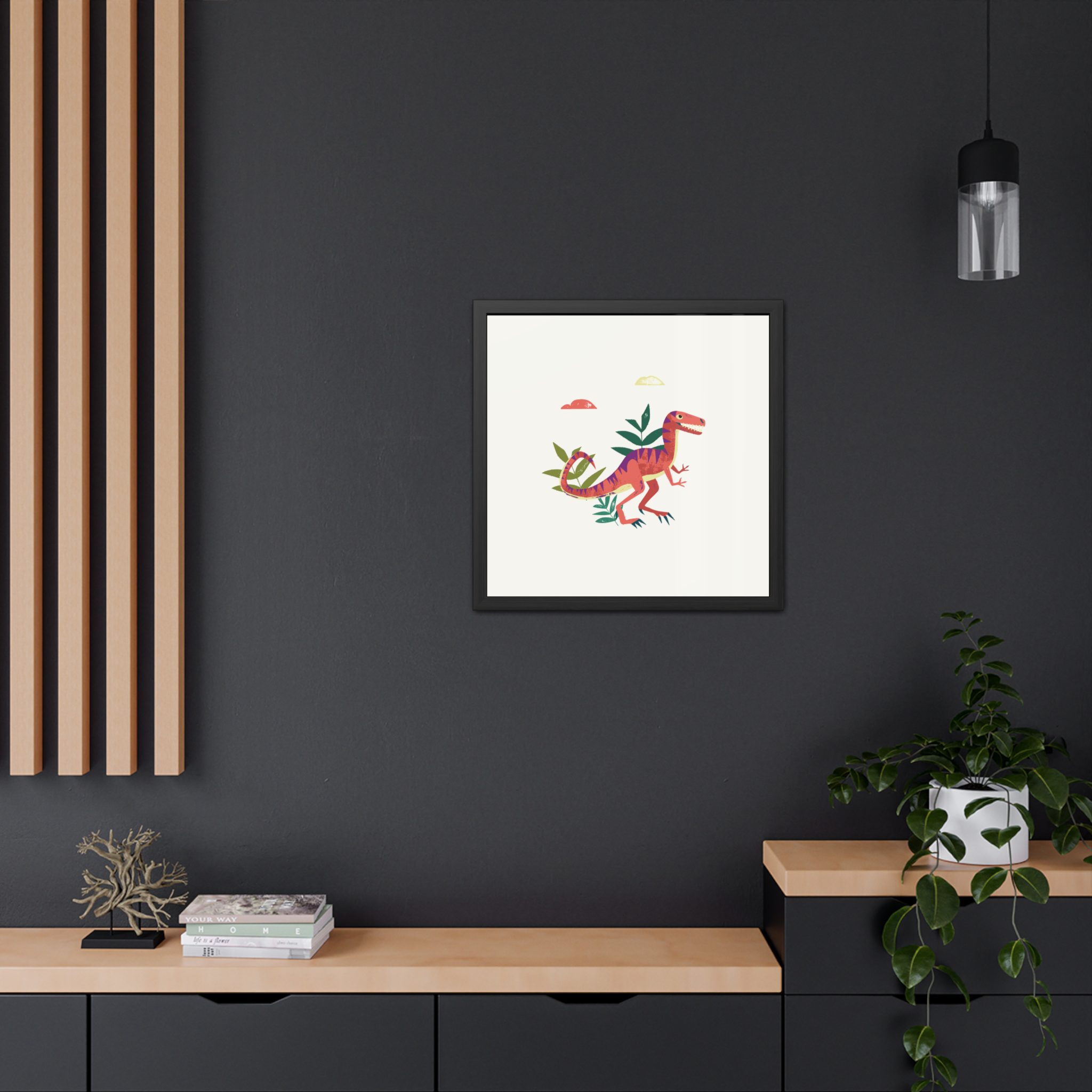 Velociraptor Dinosaur Framed Art Print - Image 8