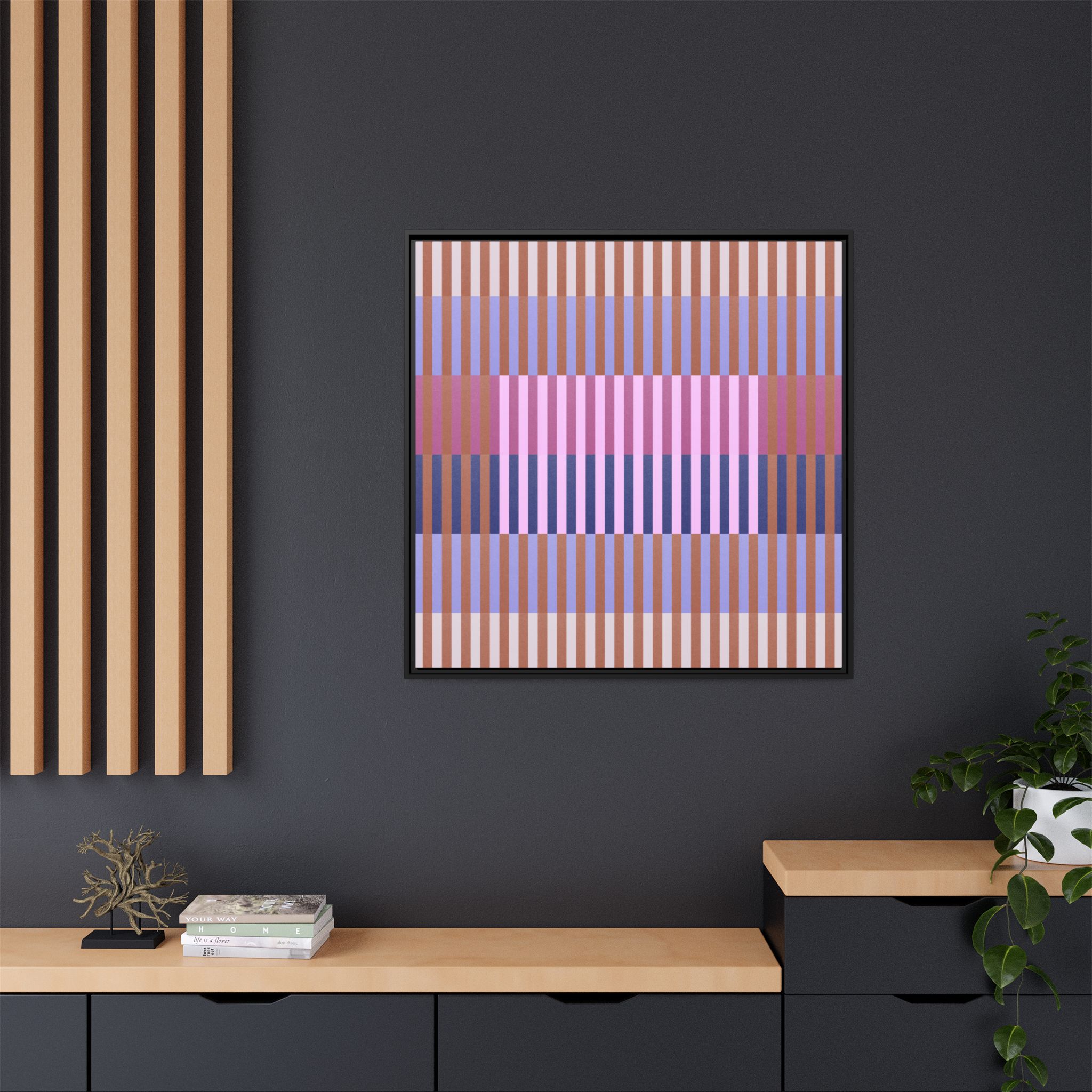 Purple Geo Lines Matte Canvas, Framed - Image 68