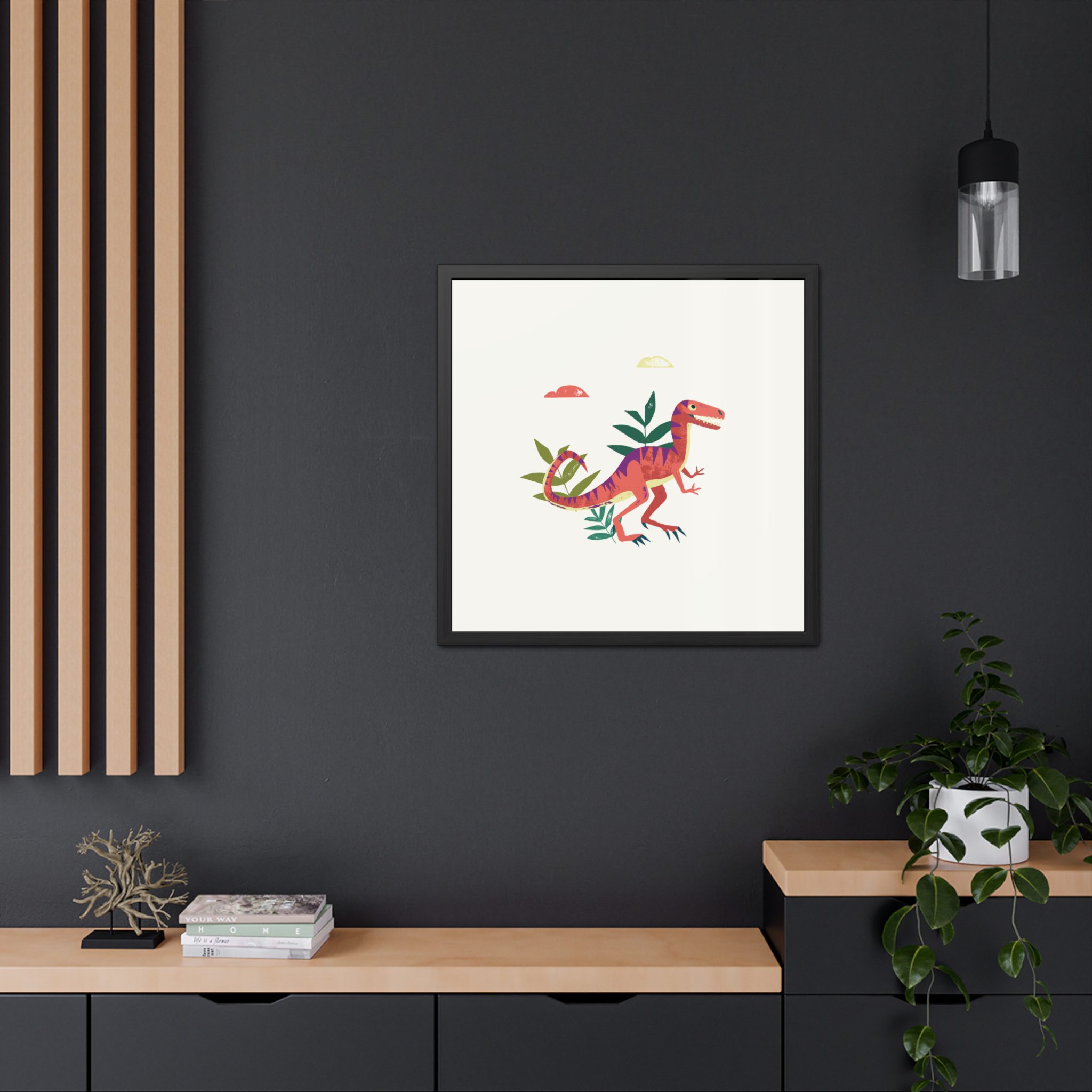 Velociraptor Dinosaur Framed Art Print - Image 12