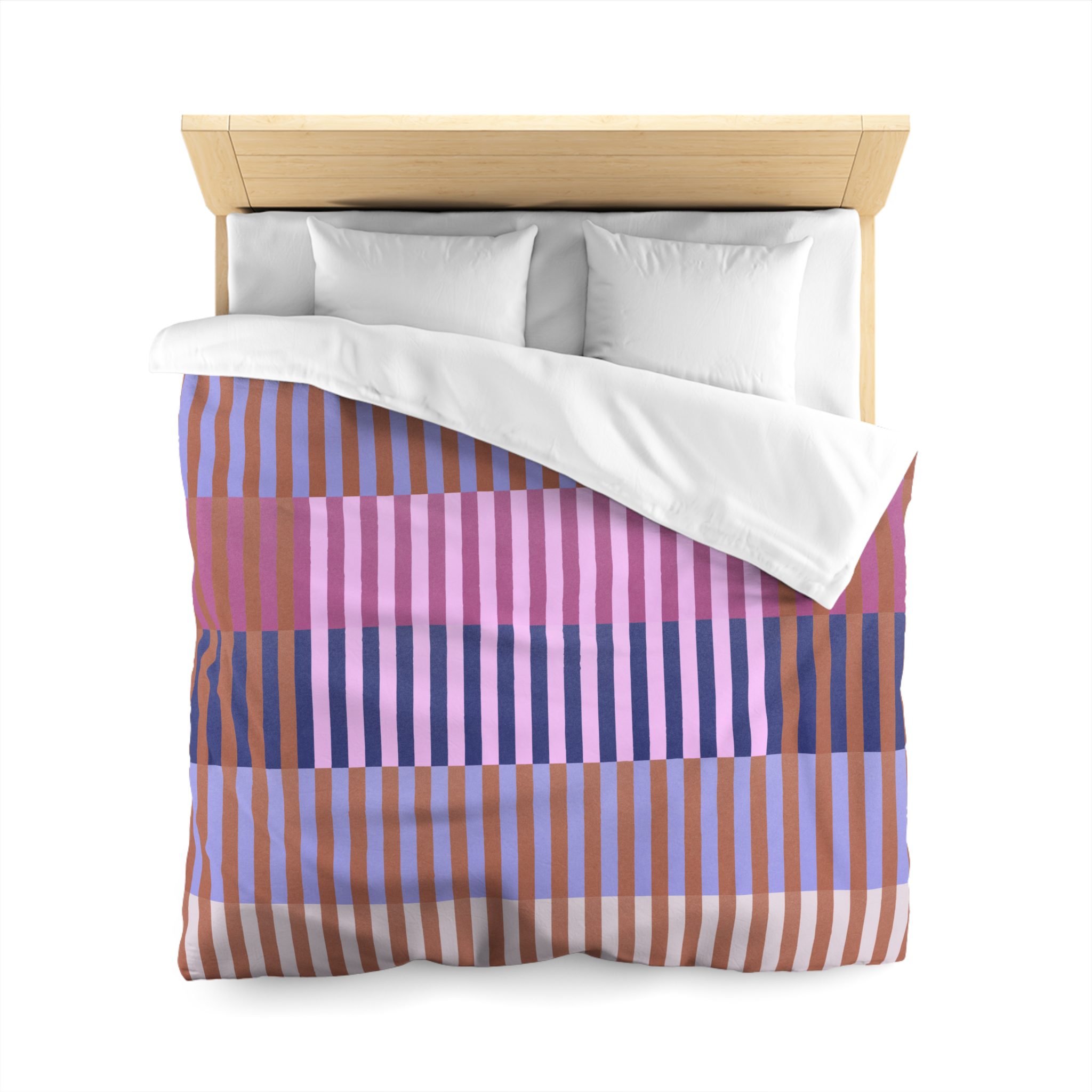 Purple Geo Lines Microfiber Duvet Cover - Image 5