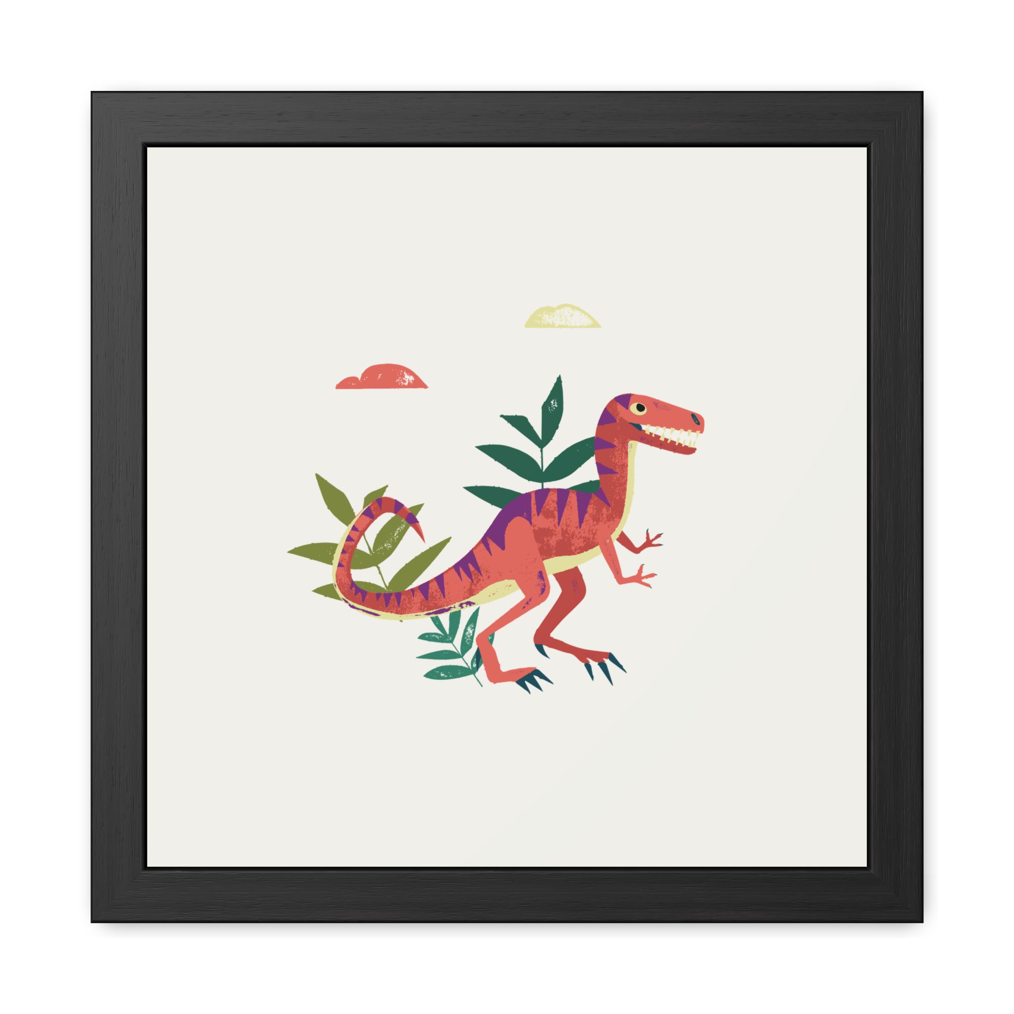 Velociraptor Dinosaur Framed Art Print