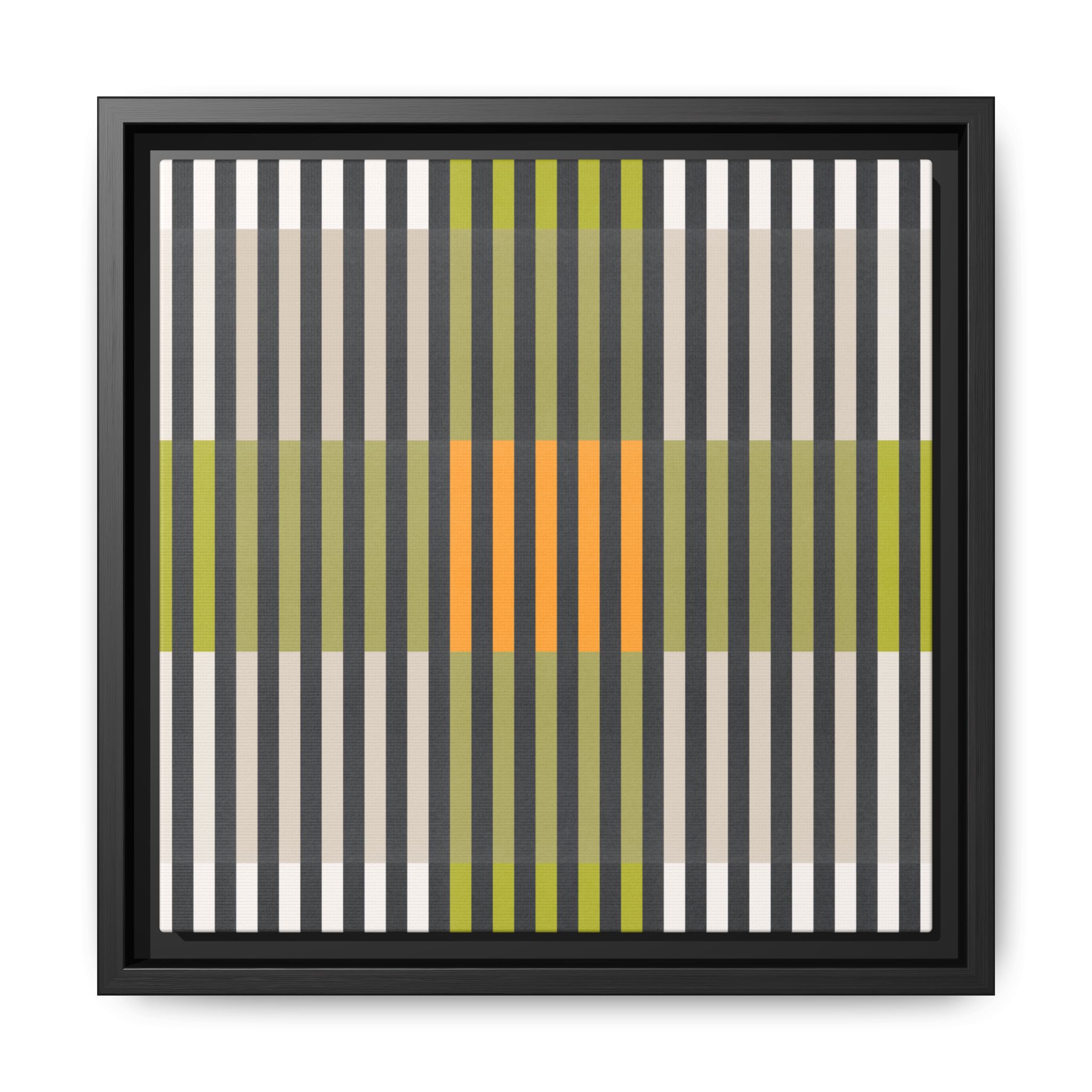 Green Geo Lines Matte Canvas, Framed - Image 33