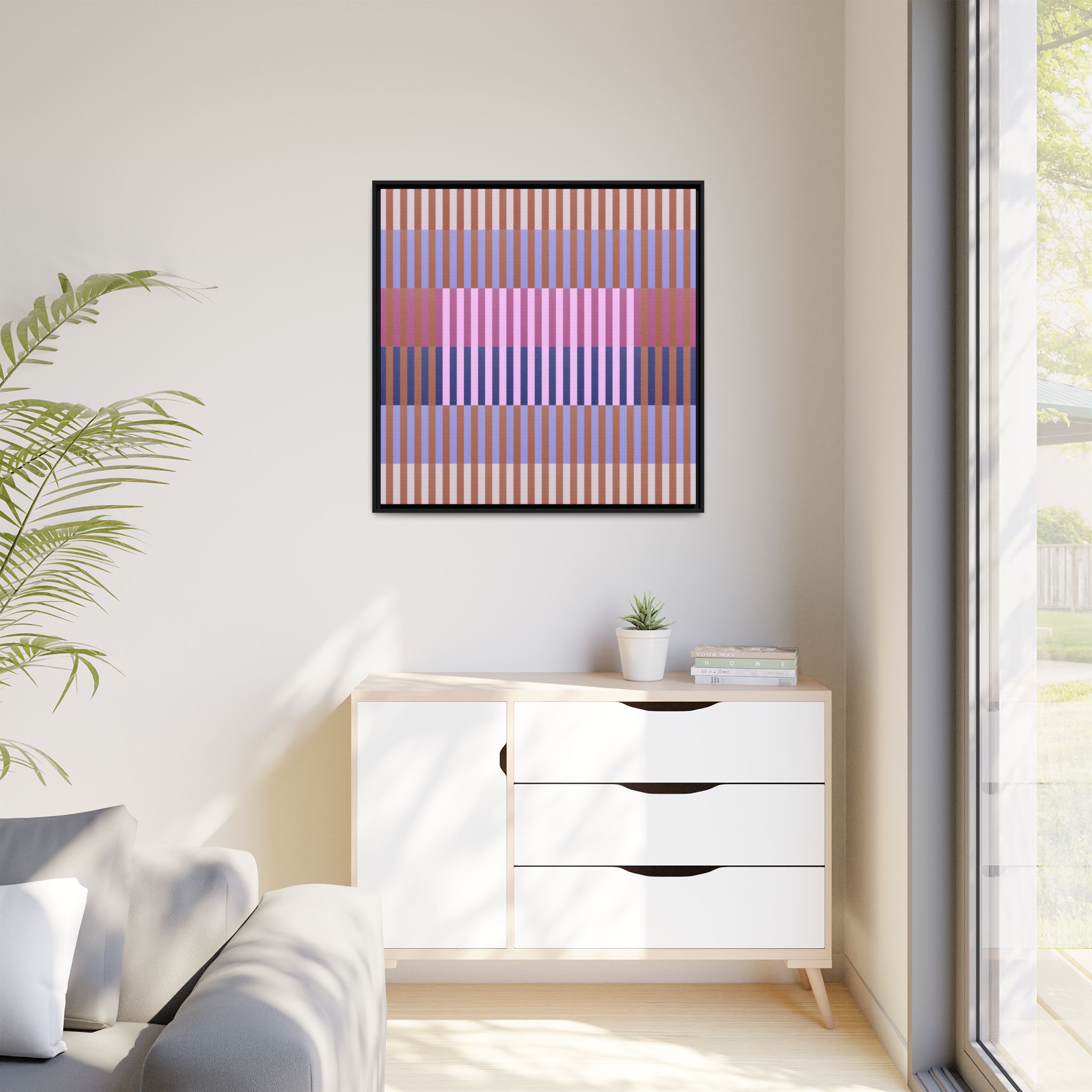 Purple Geo Lines Matte Canvas, Framed - Image 67