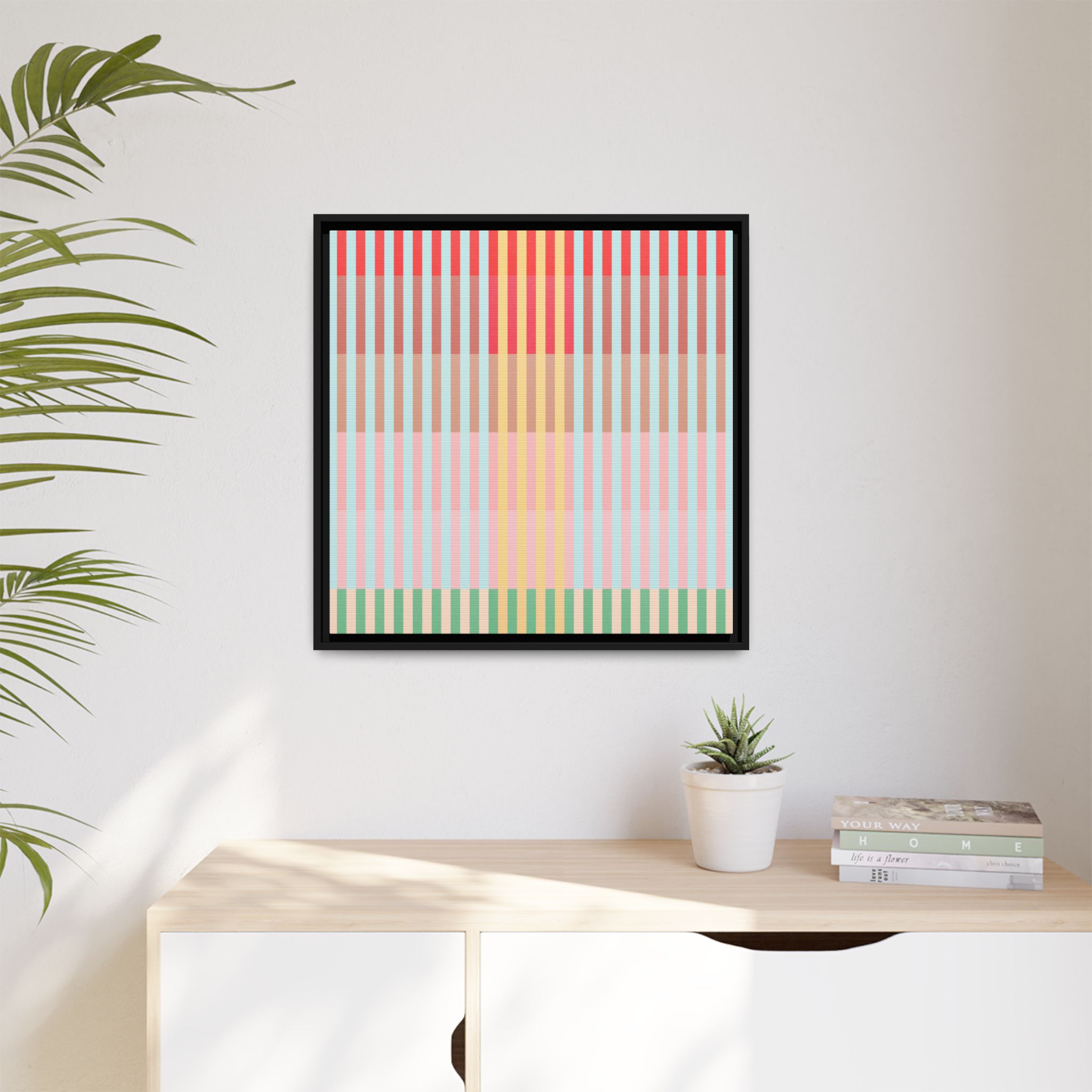 Apple Geo Lines Matte Canvas, Framed - Image 7