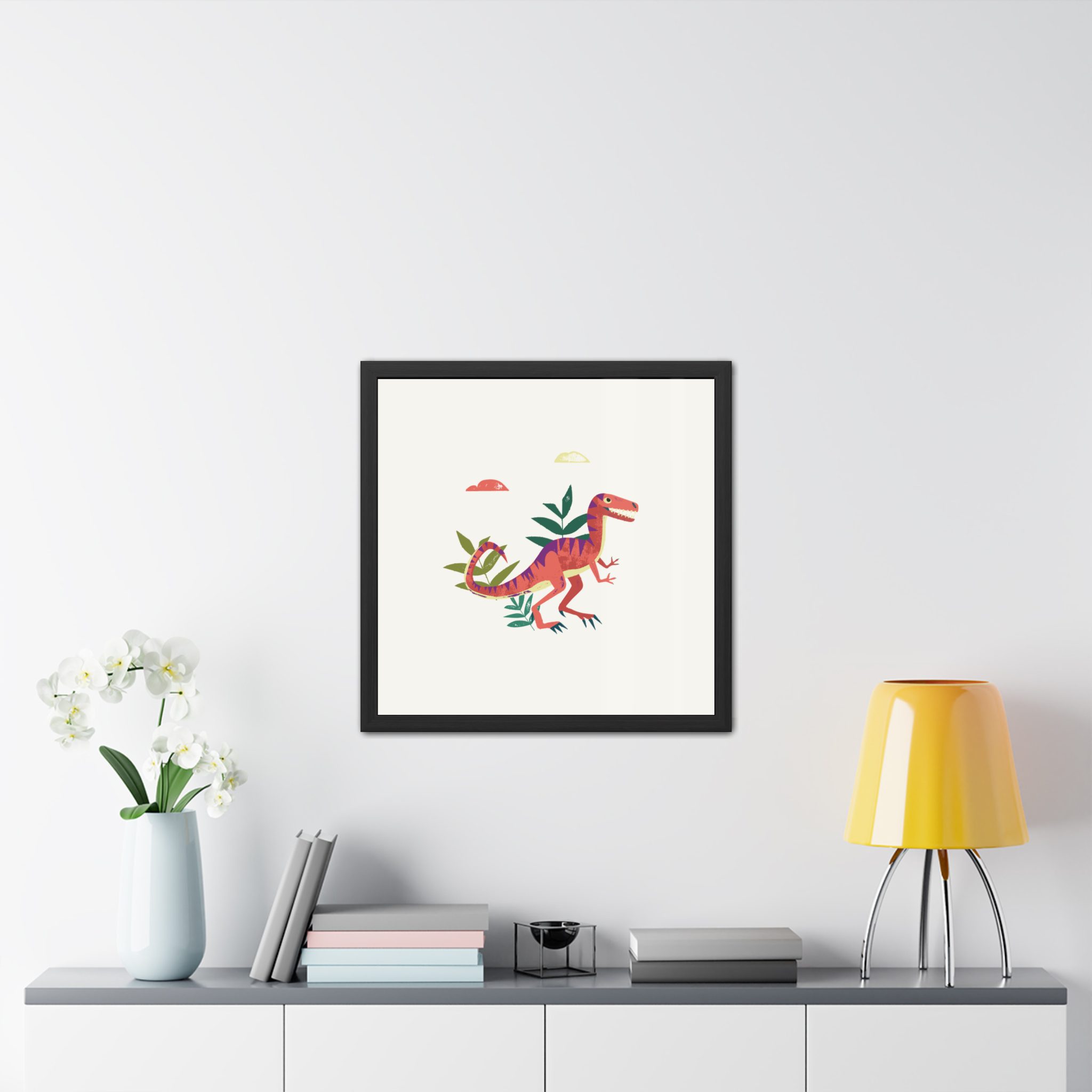 Velociraptor Dinosaur Framed Art Print - Image 7