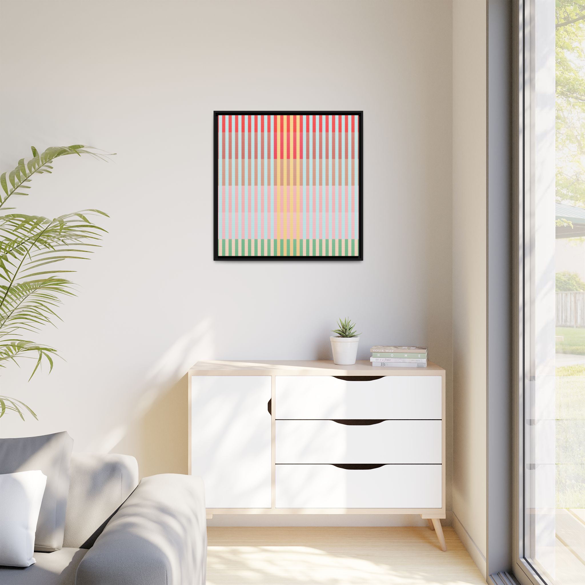 Apple Geo Lines Matte Canvas, Framed - Image 59