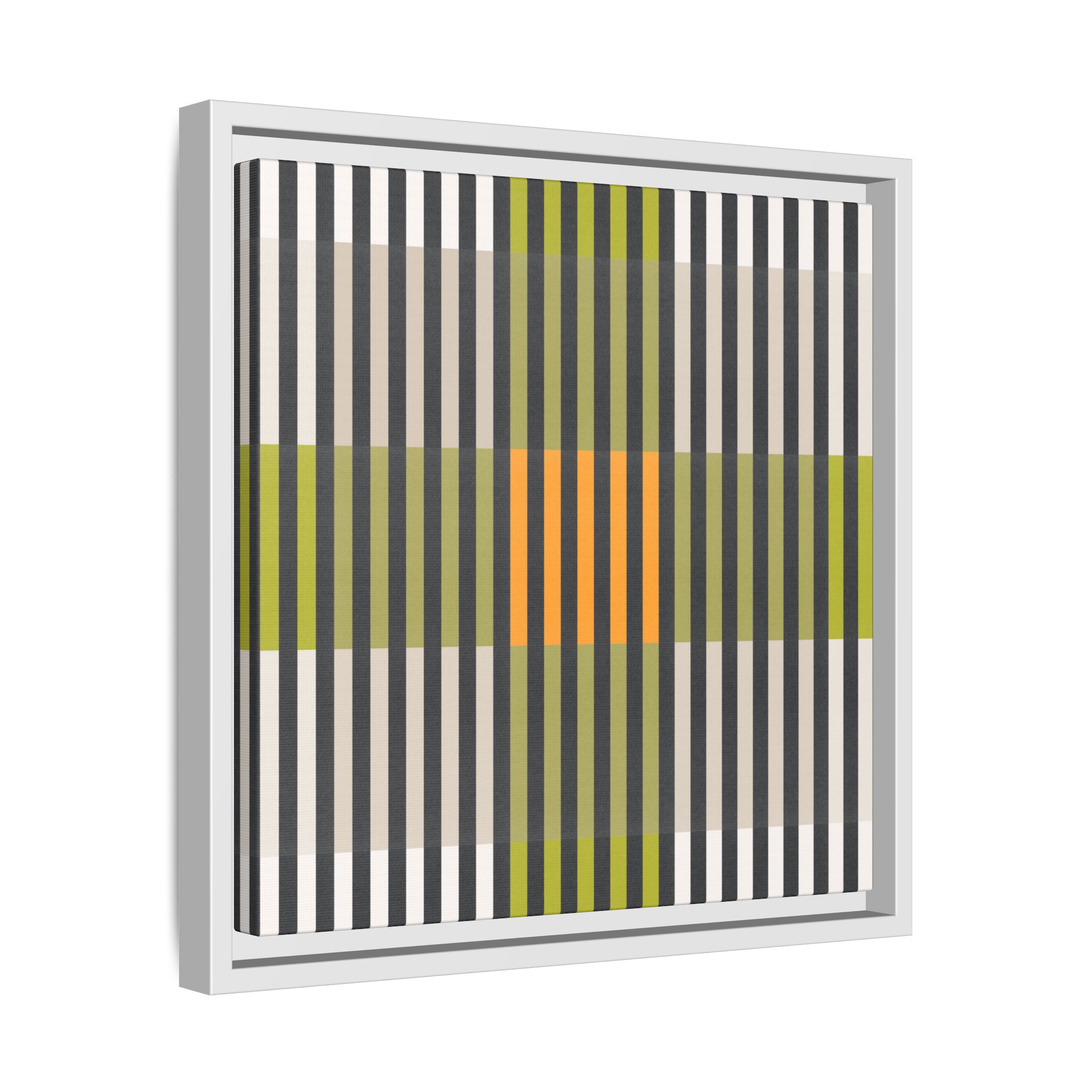 Green Geo Lines Matte Canvas, Framed - Image 14