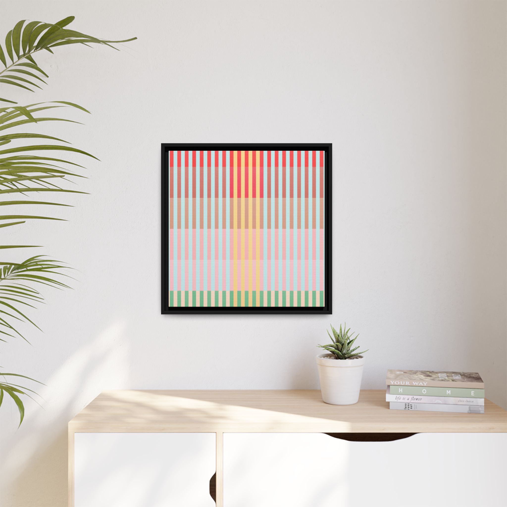 Apple Geo Lines Matte Canvas, Framed - Image 51