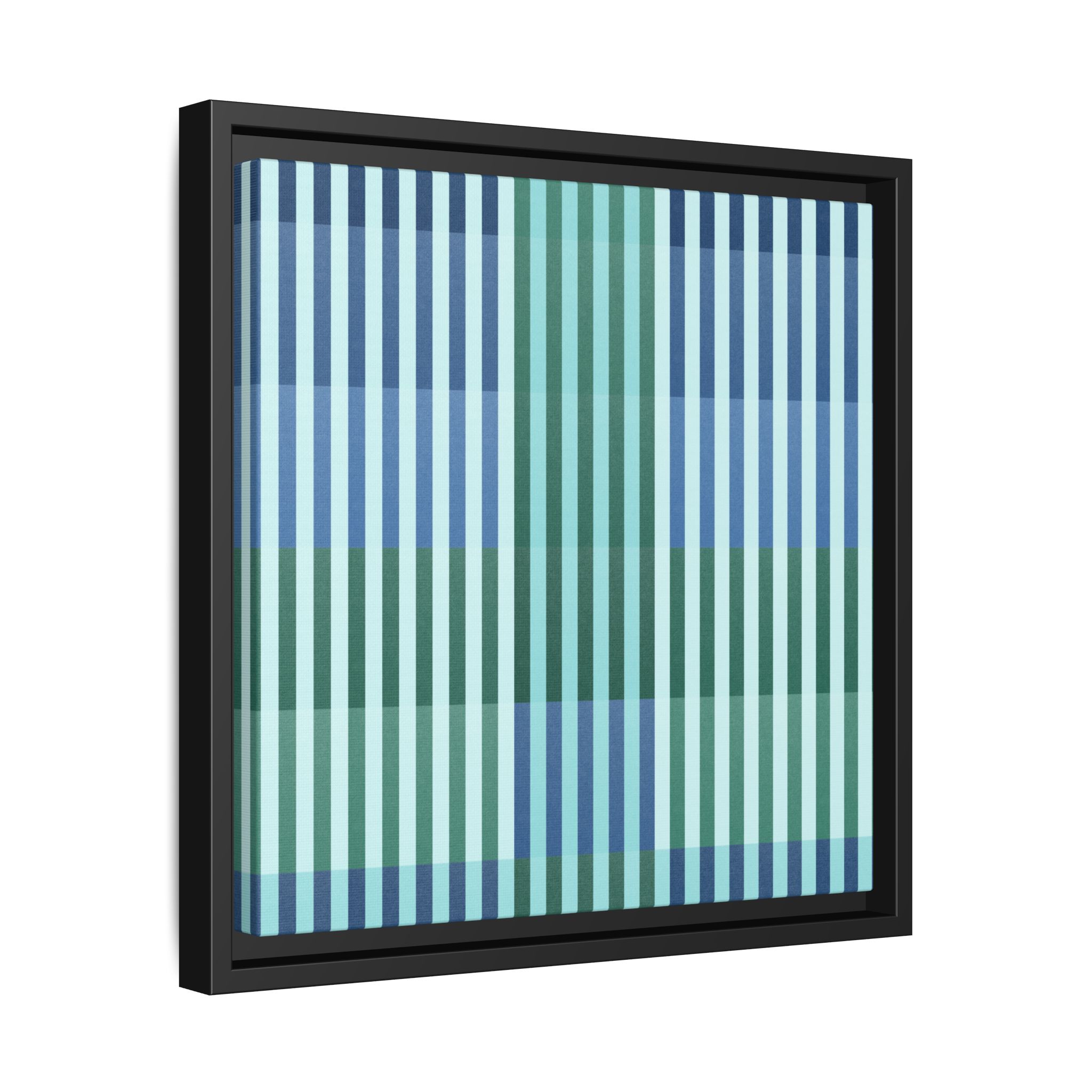 Turquoise Geo Lines Matte Canvas, Framed - Image 2