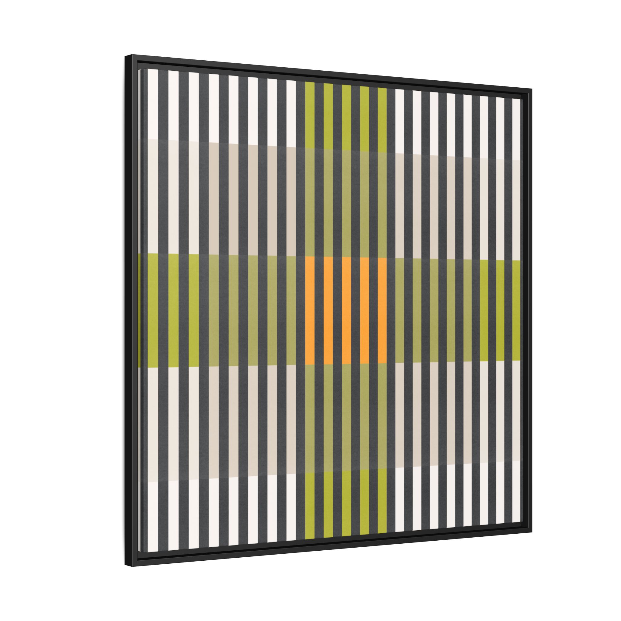 Green Geo Lines Matte Canvas, Framed - Image 66