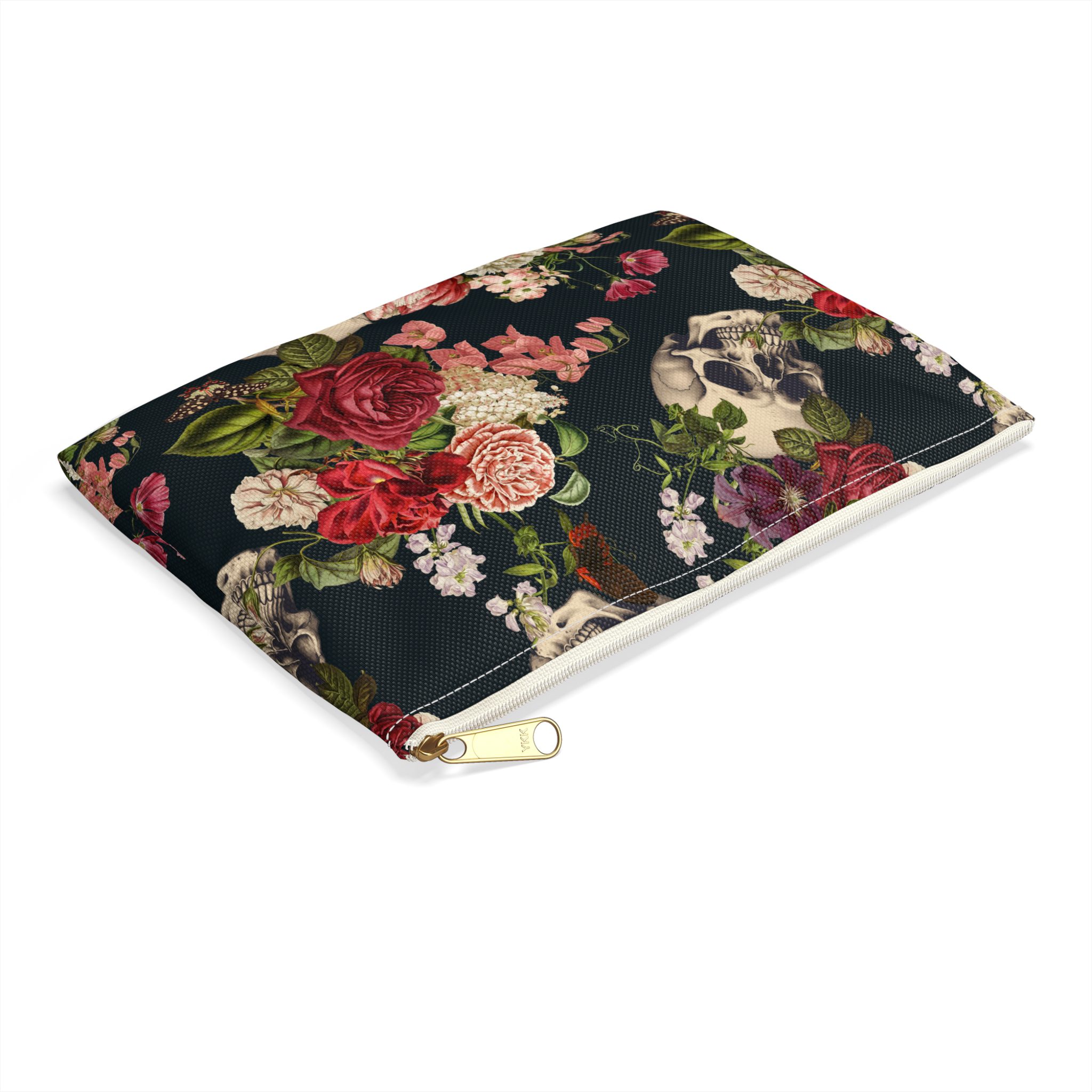 Floral Skull Pattern Accessory Pouch - Image 7