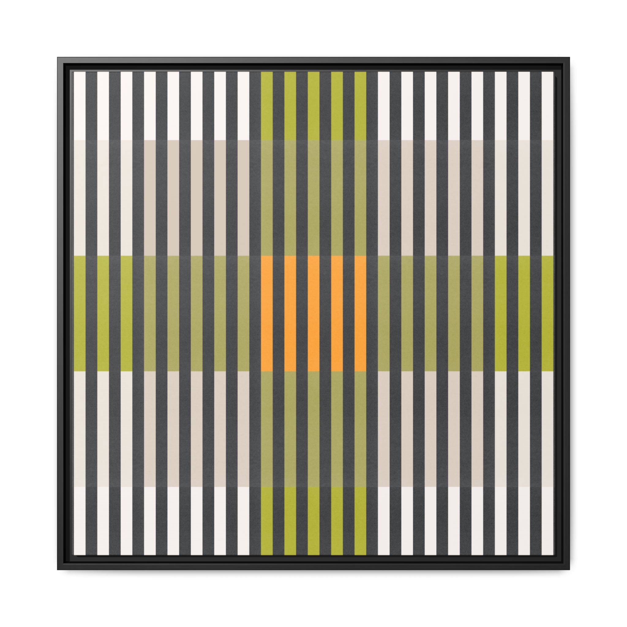 Green Geo Lines Matte Canvas, Framed - Image 9