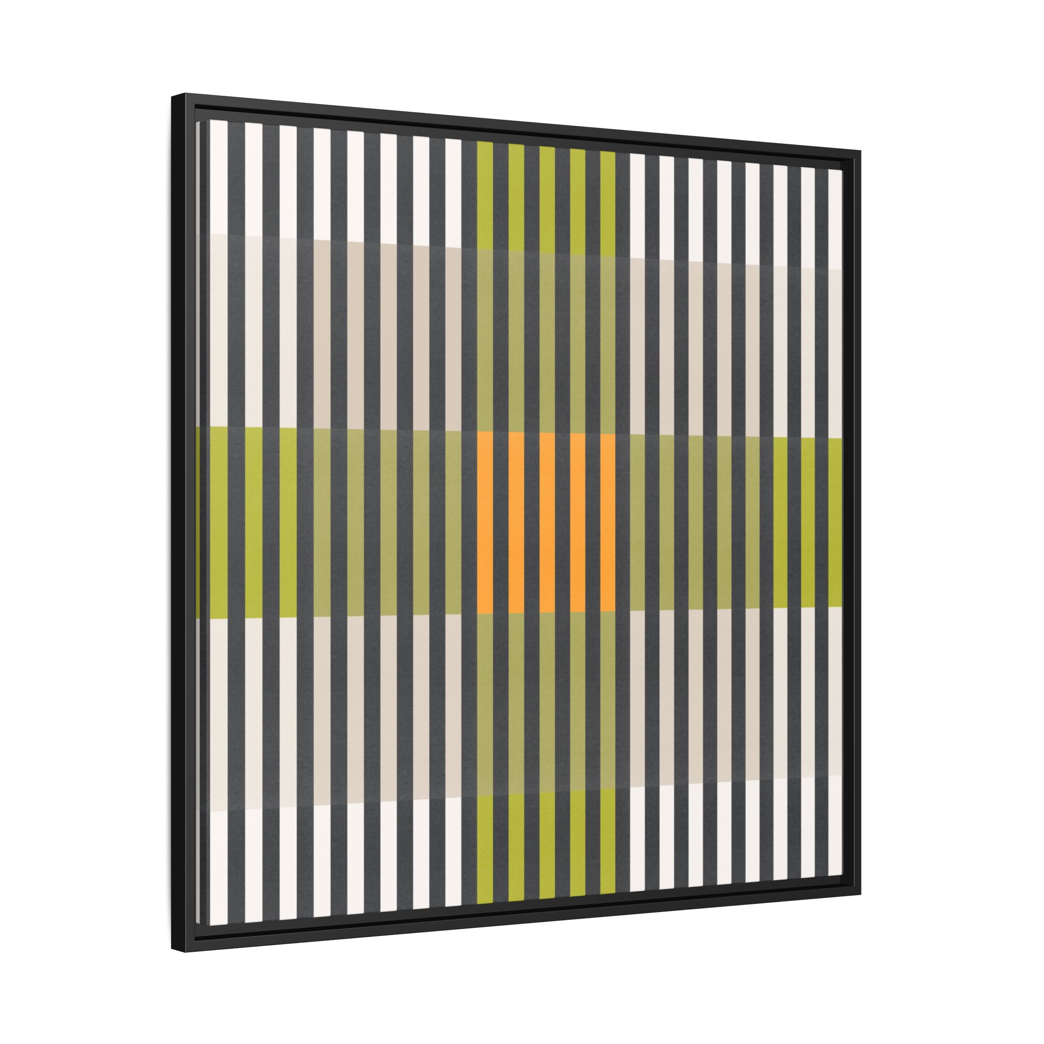 Green Geo Lines Matte Canvas, Framed - Image 10