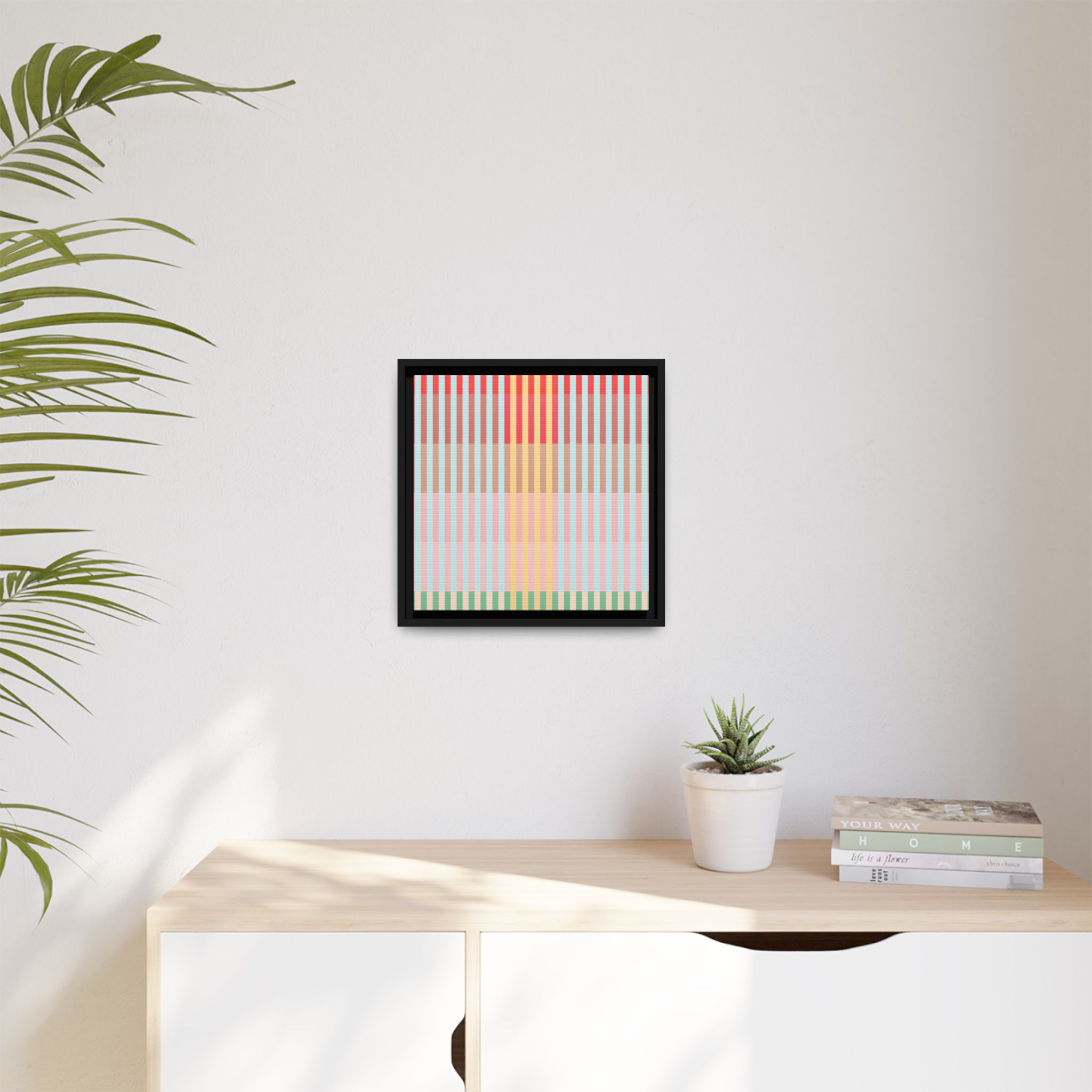 Apple Geo Lines Matte Canvas, Framed - Image 3