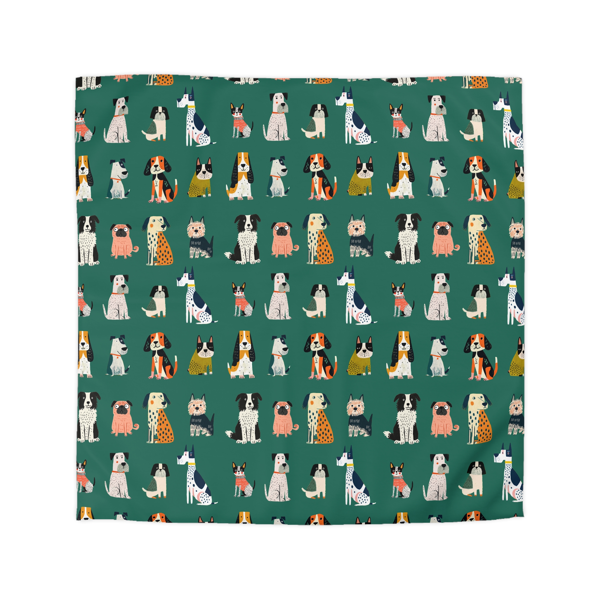 Cute Dogs Pattern Microfiber Duvet Cover