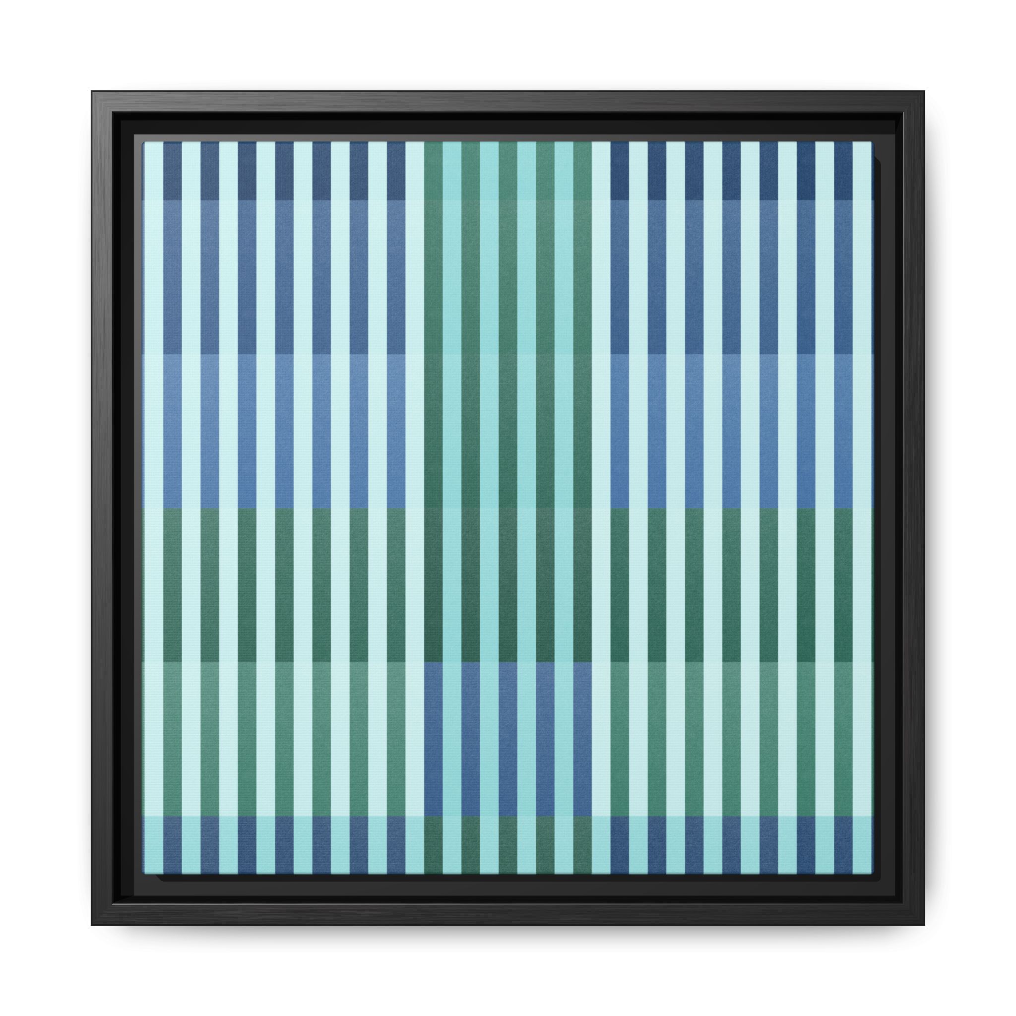 Turquoise Geo Lines Matte Canvas, Framed