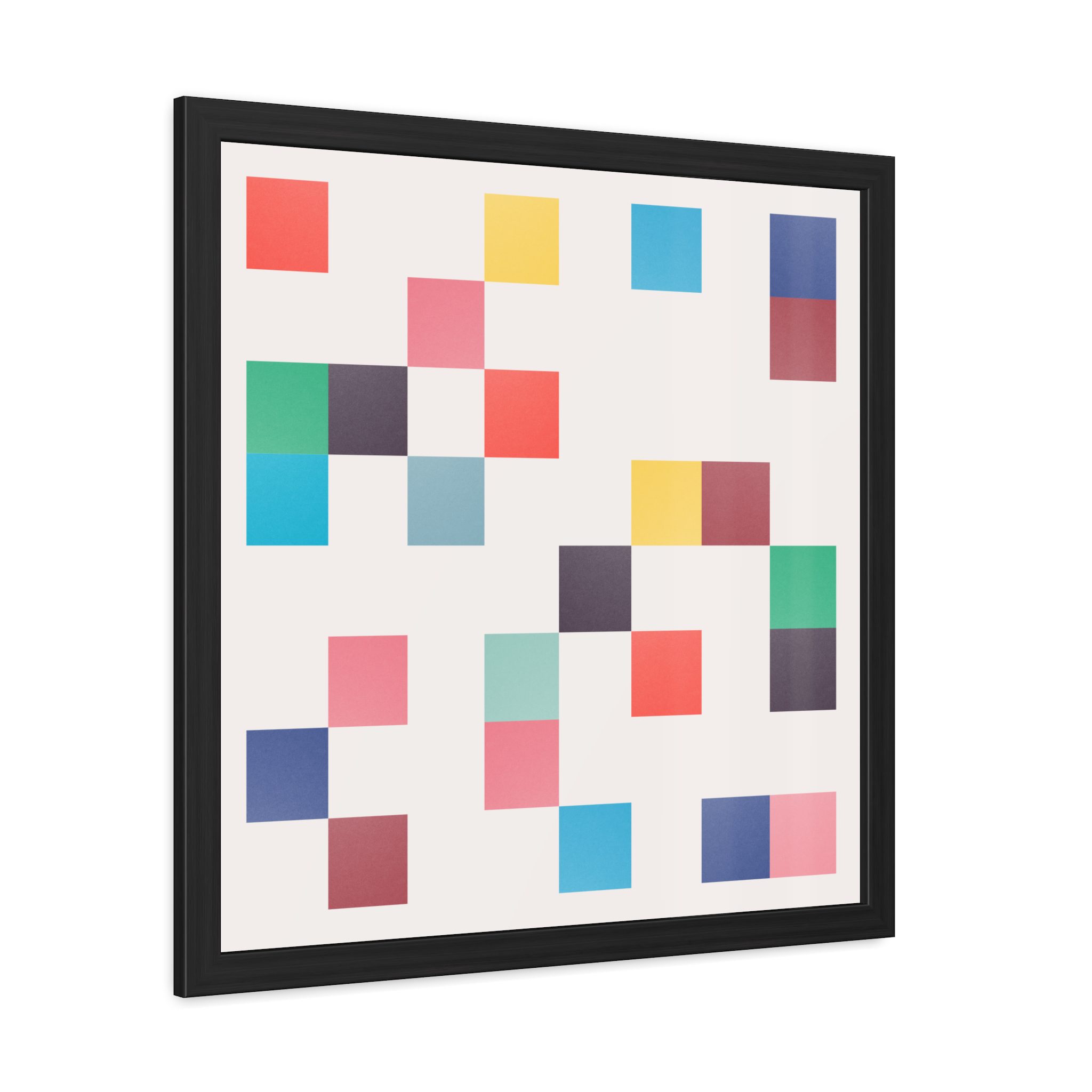Squares Colour Framed Art Print - Image 6