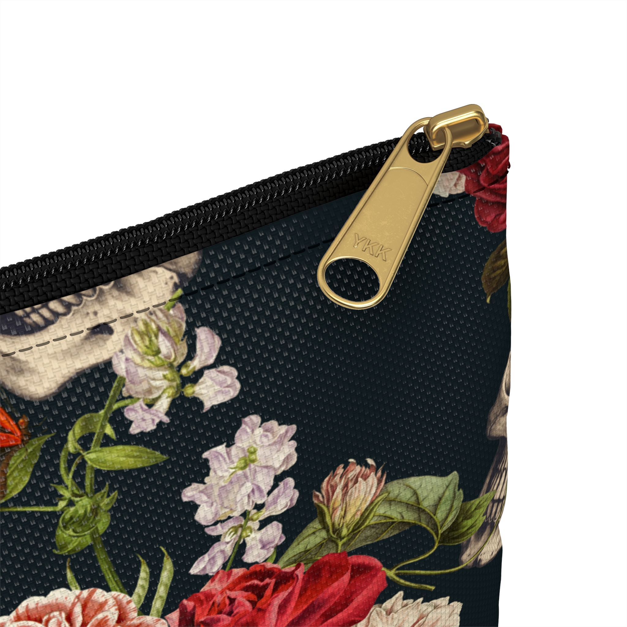 Floral Skull Pattern Accessory Pouch - Image 4