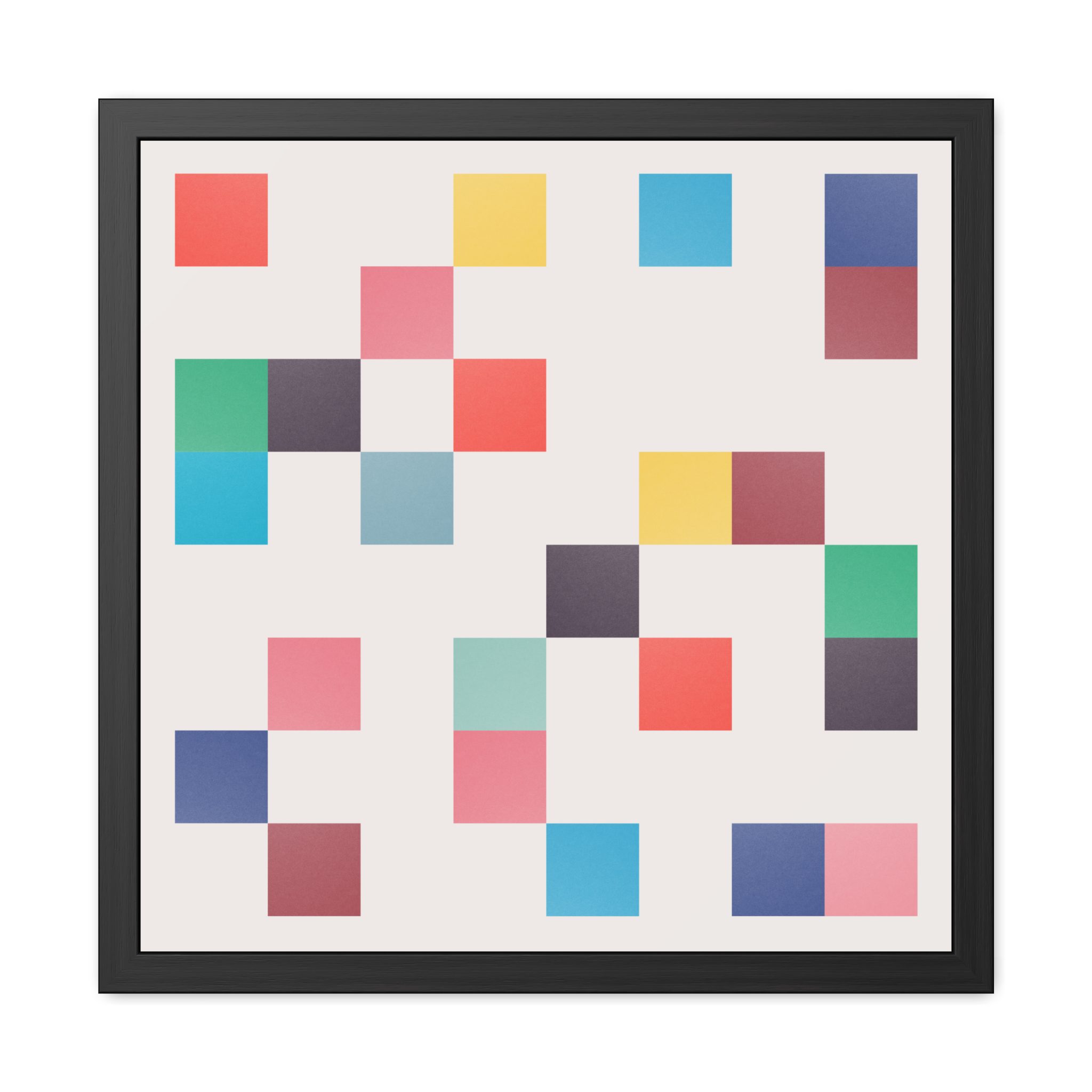 Squares Colour Framed Art Print - Image 5