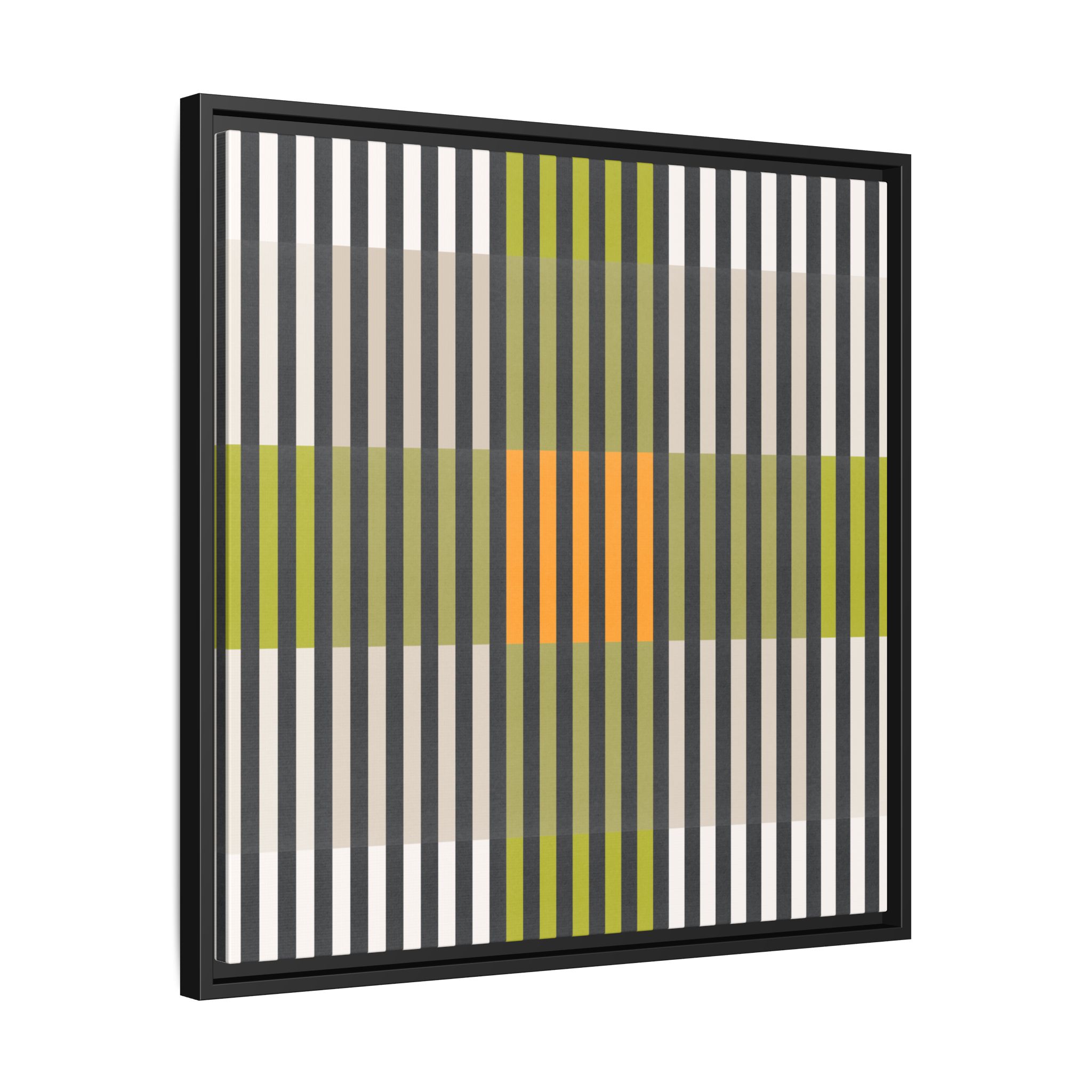 Green Geo Lines Matte Canvas, Framed - Image 6