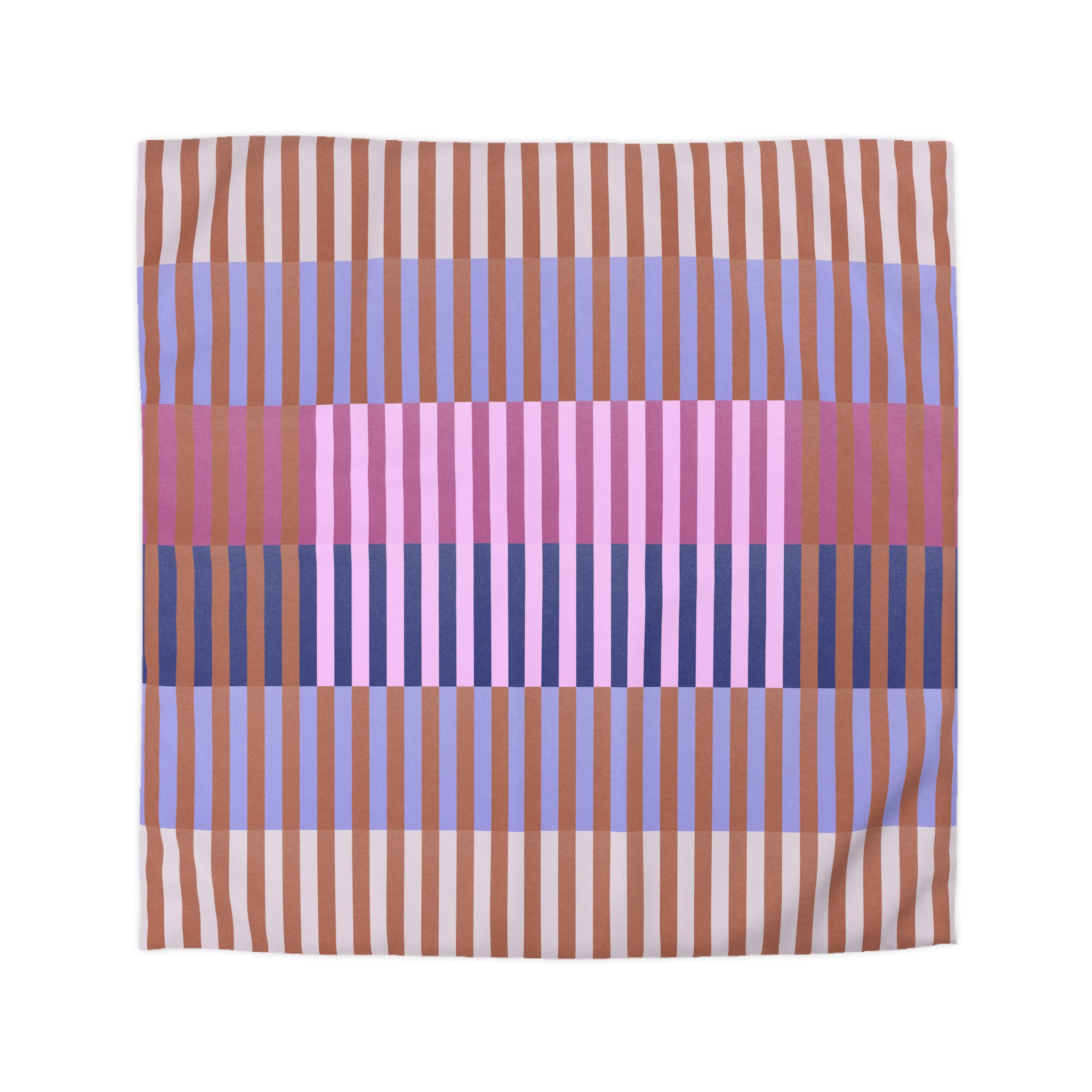 Purple Geo Lines Microfiber Duvet Cover