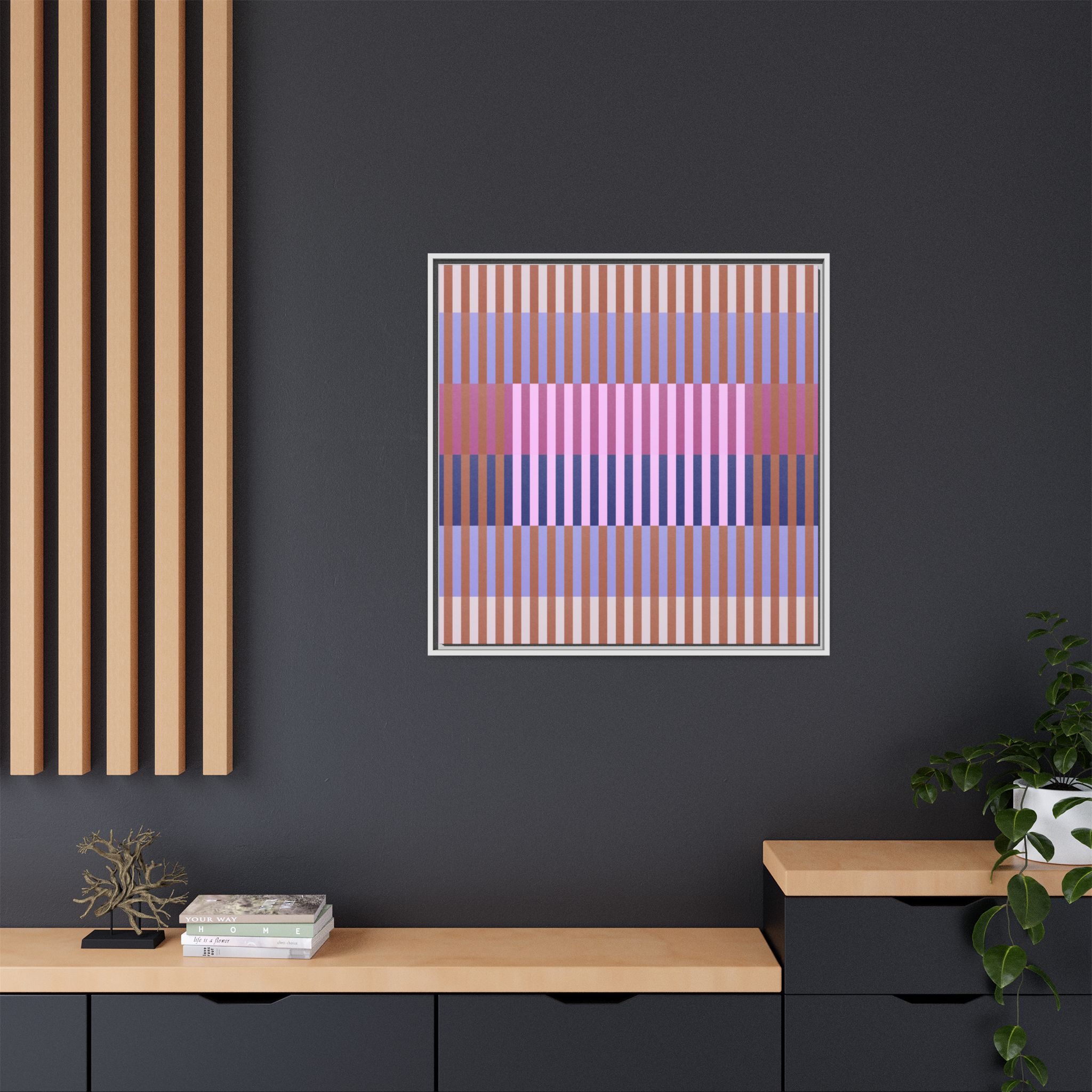 Purple Geo Lines Matte Canvas, Framed - Image 24