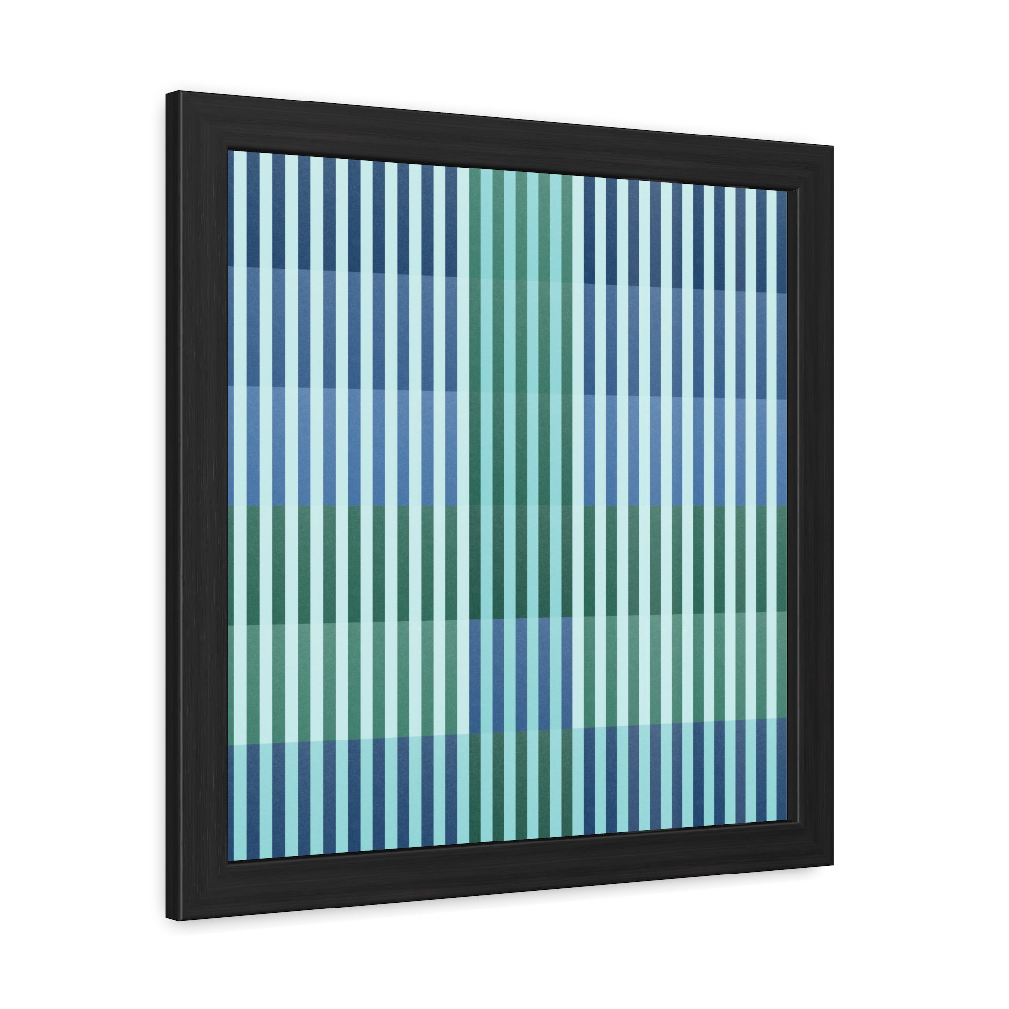 Turquoise Geo Lines Framed Art Print - Image 2