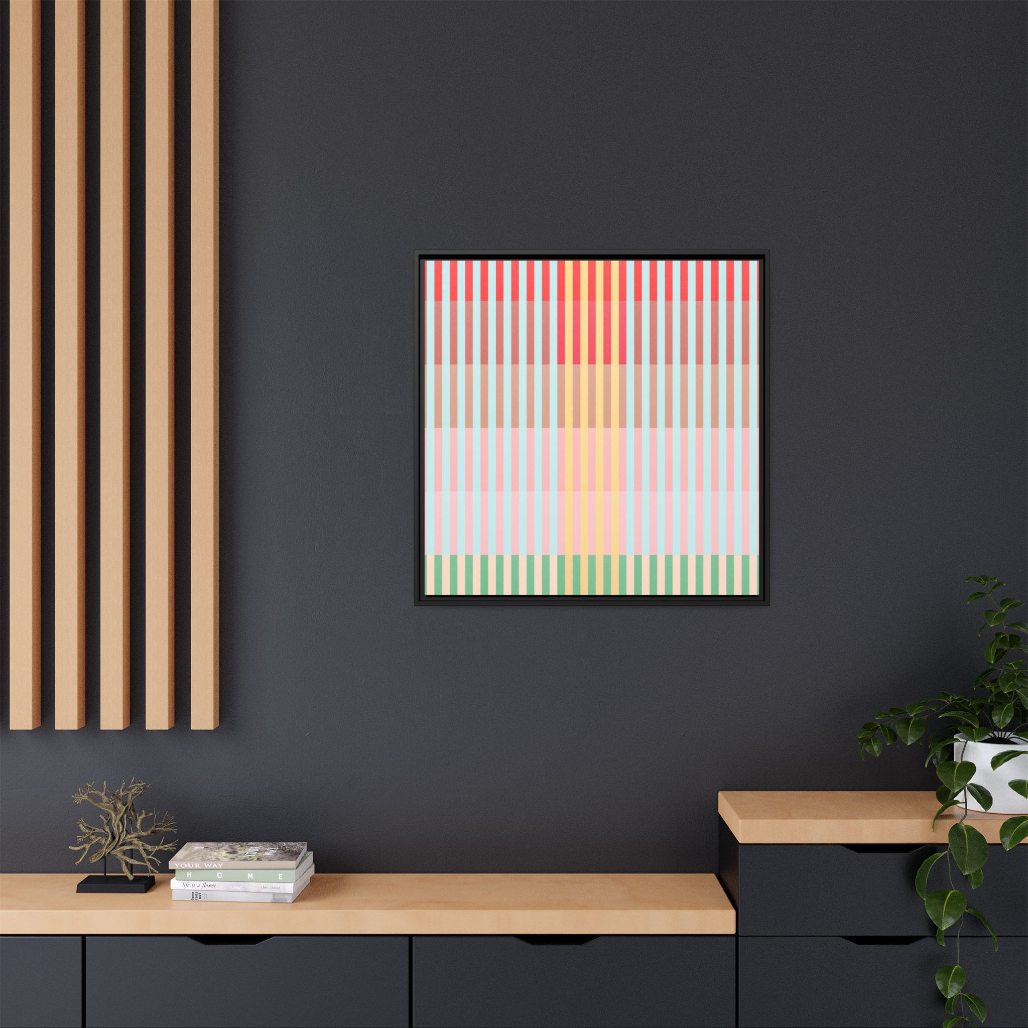 Apple Geo Lines Matte Canvas, Framed - Image 60