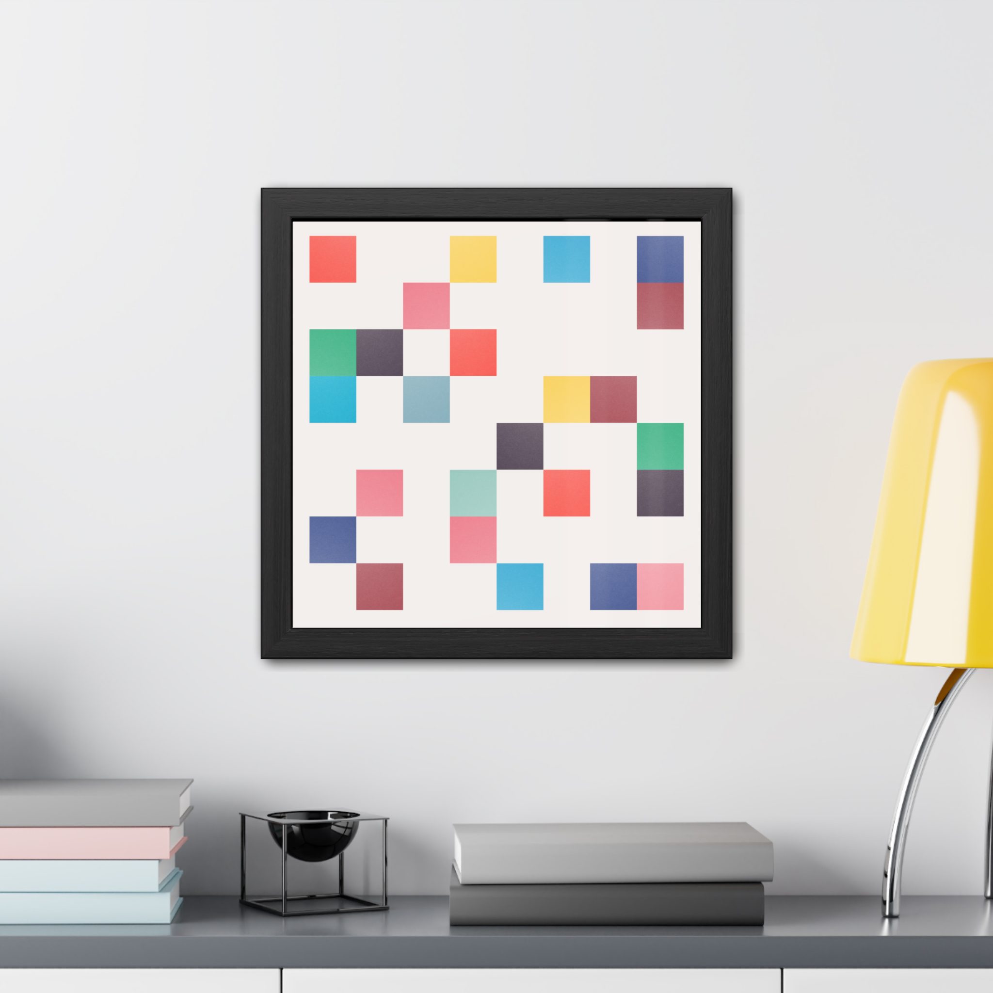 Squares Colour Framed Art Print - Image 3