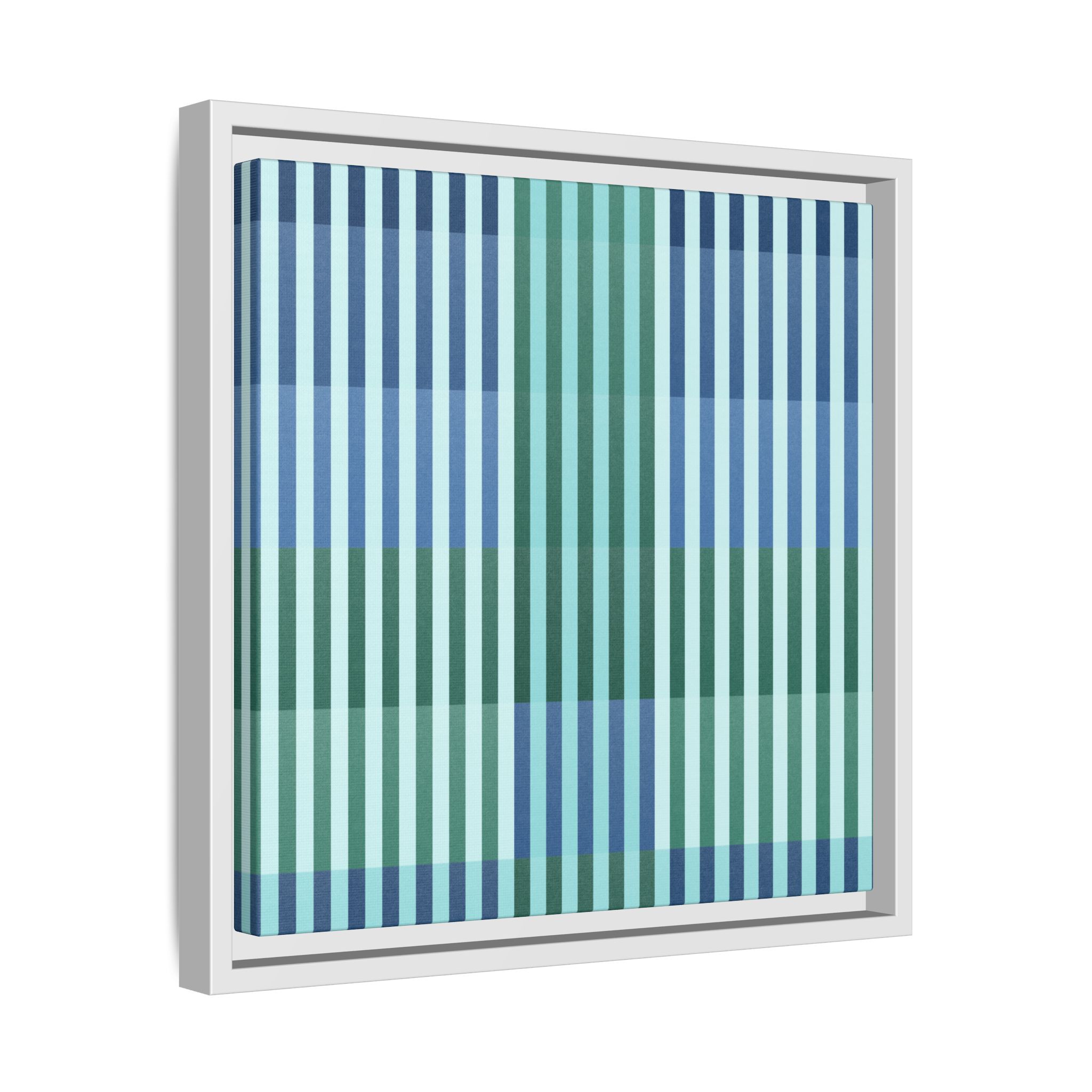 Turquoise Geo Lines Matte Canvas, Framed - Image 14
