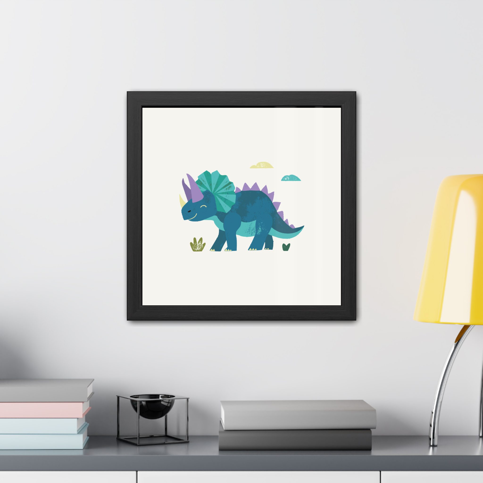 Triceratops Dinosaur Framed Art Print - Image 3