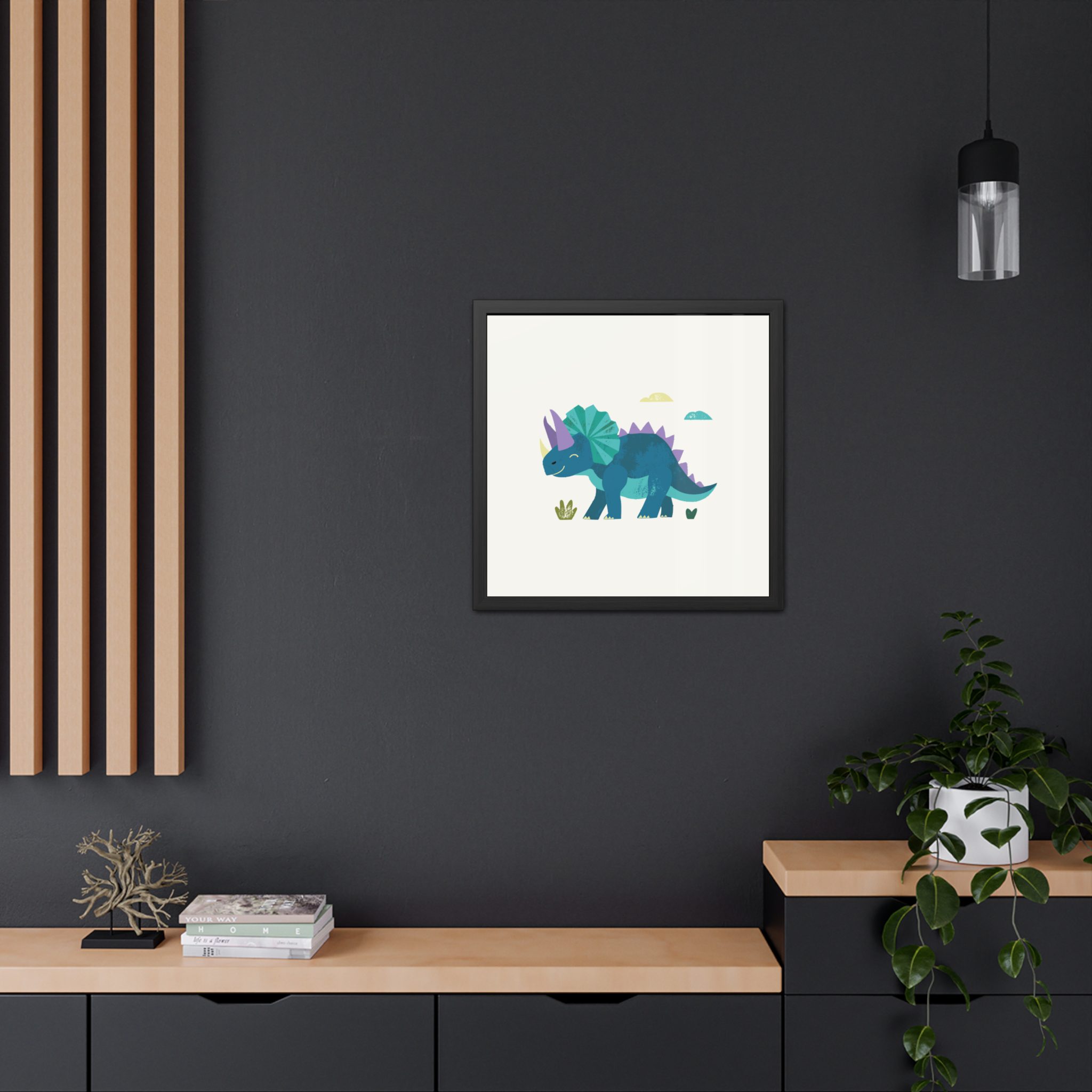 Triceratops Dinosaur Framed Art Print - Image 8