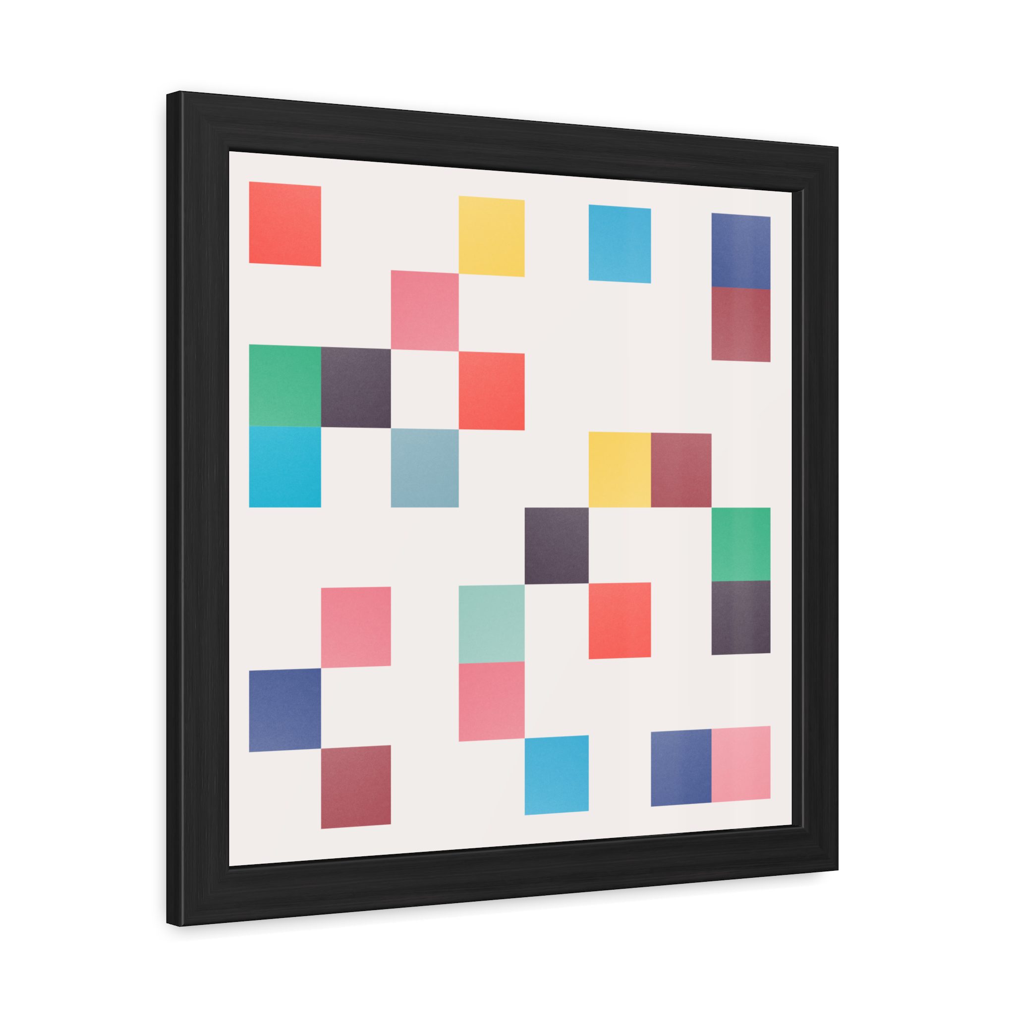Squares Colour Framed Art Print - Image 2
