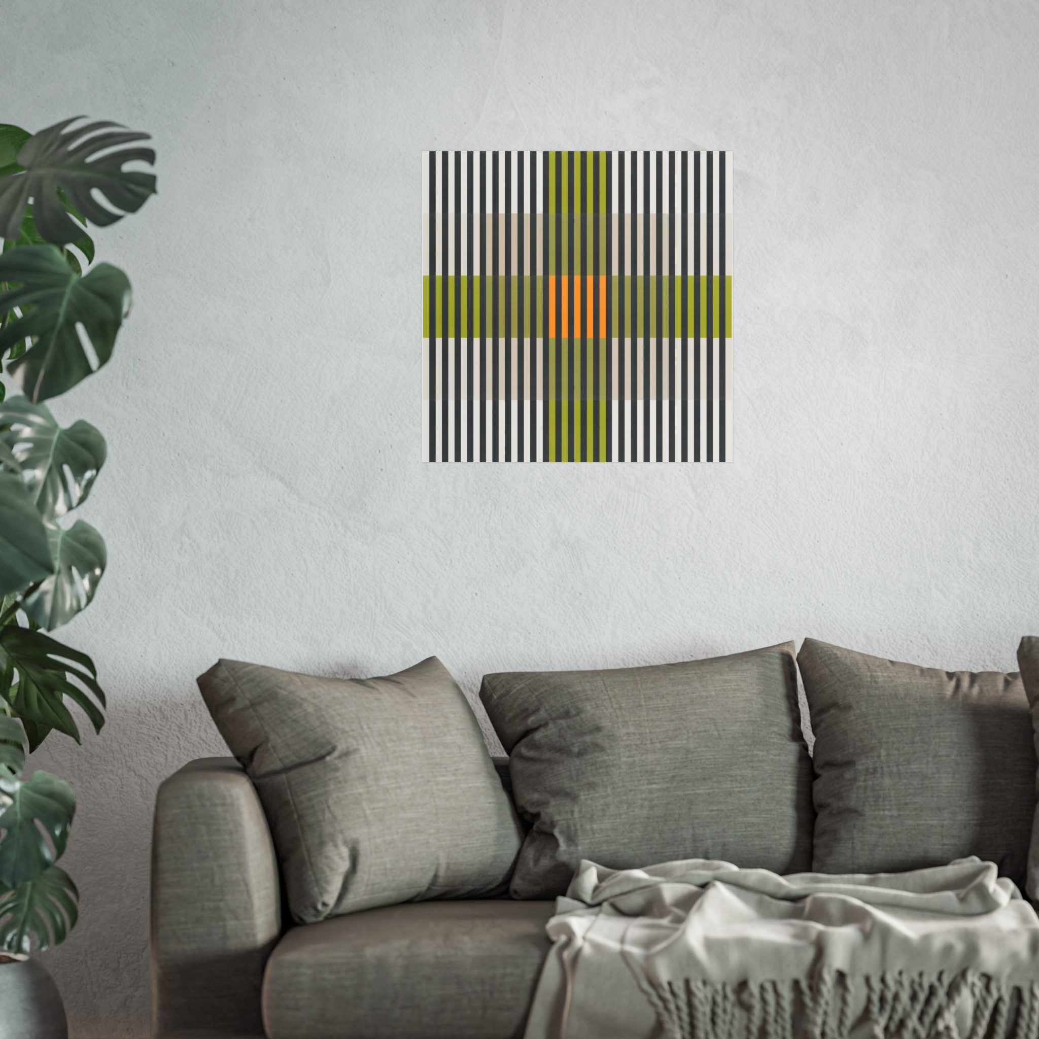 Green Geo Lines Art Print - Image 5